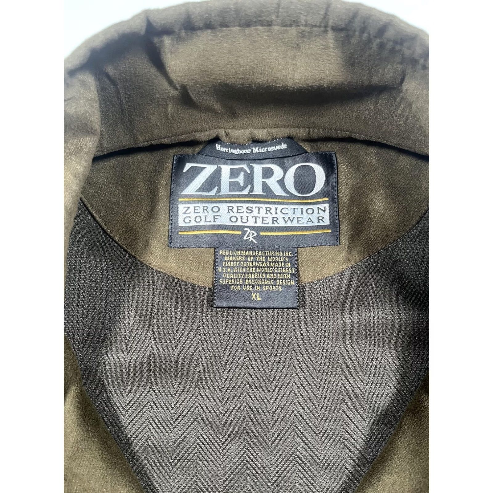 Vintage Zero Restriction Pullover Jacket Mens XL Herringbone Golf TPC Scottsdale USA Brown Size US XL / EU 56 / 4 - 3 Thumbnail