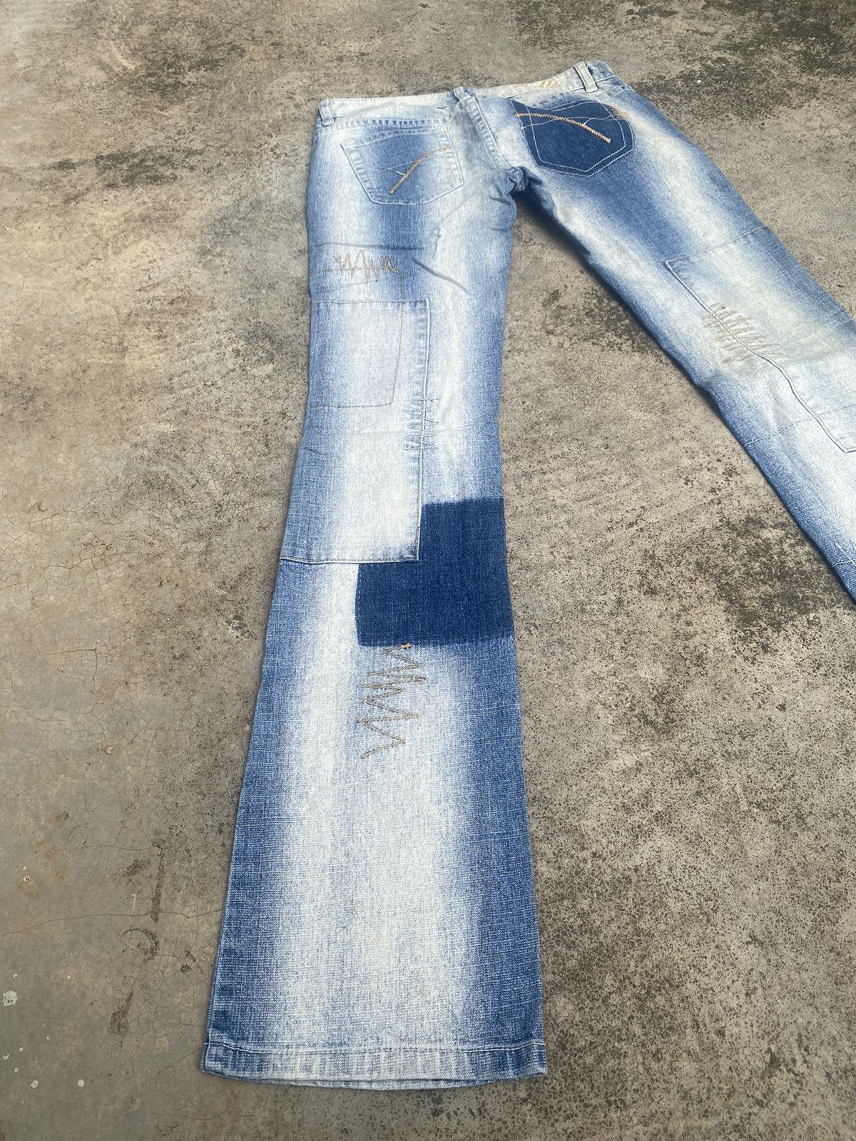 If Six Was Nine × Japanese Brand Flare Jeans Ruble Patchwork Bootcut Size US 29 - 13 Thumbnail