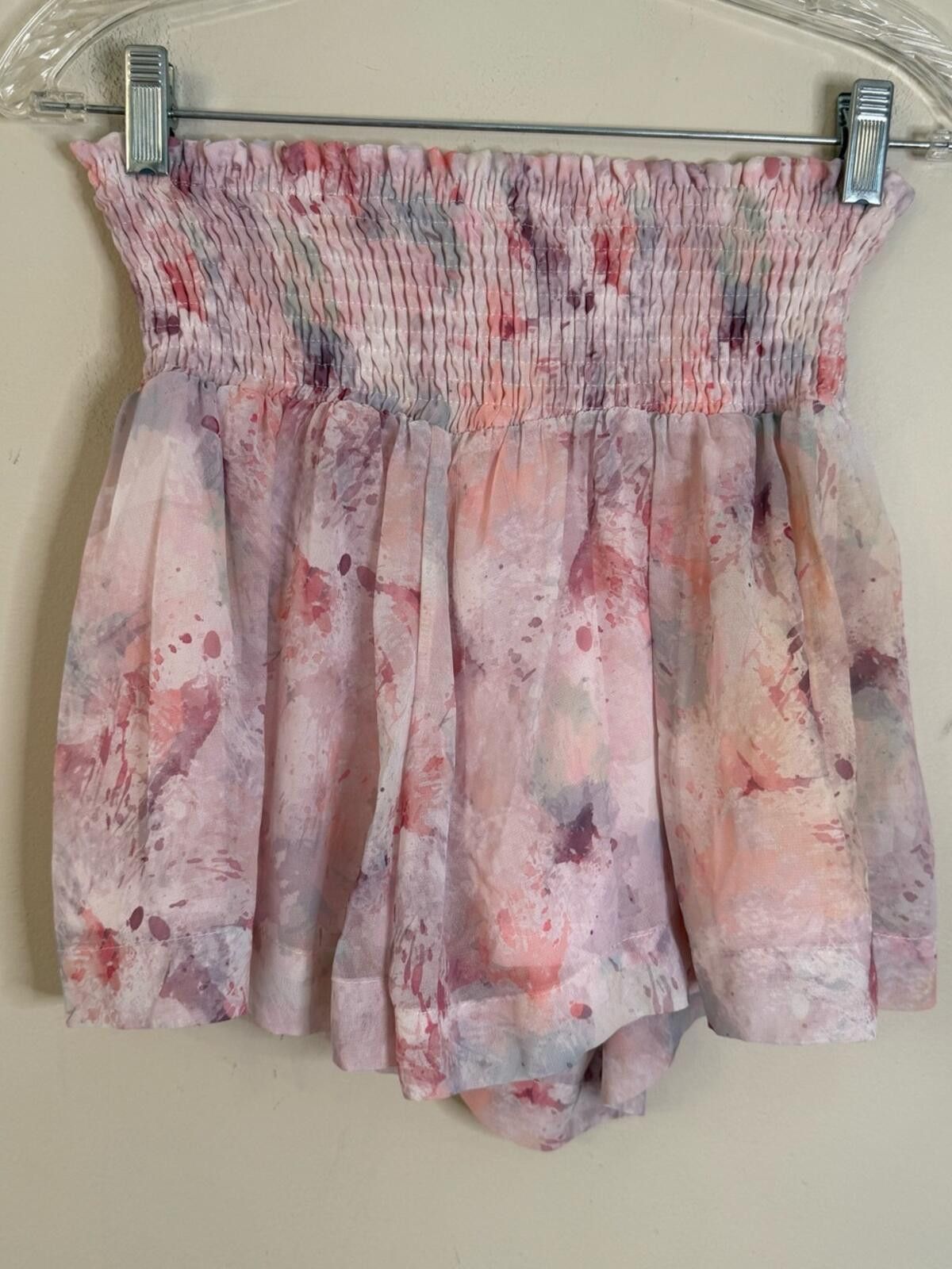 Manifattura Ceccarelli CEC pastel abstract floral shorts smocked pull on waist SM Size 28" / US 6 / IT 42 - 2 Thumbnail
