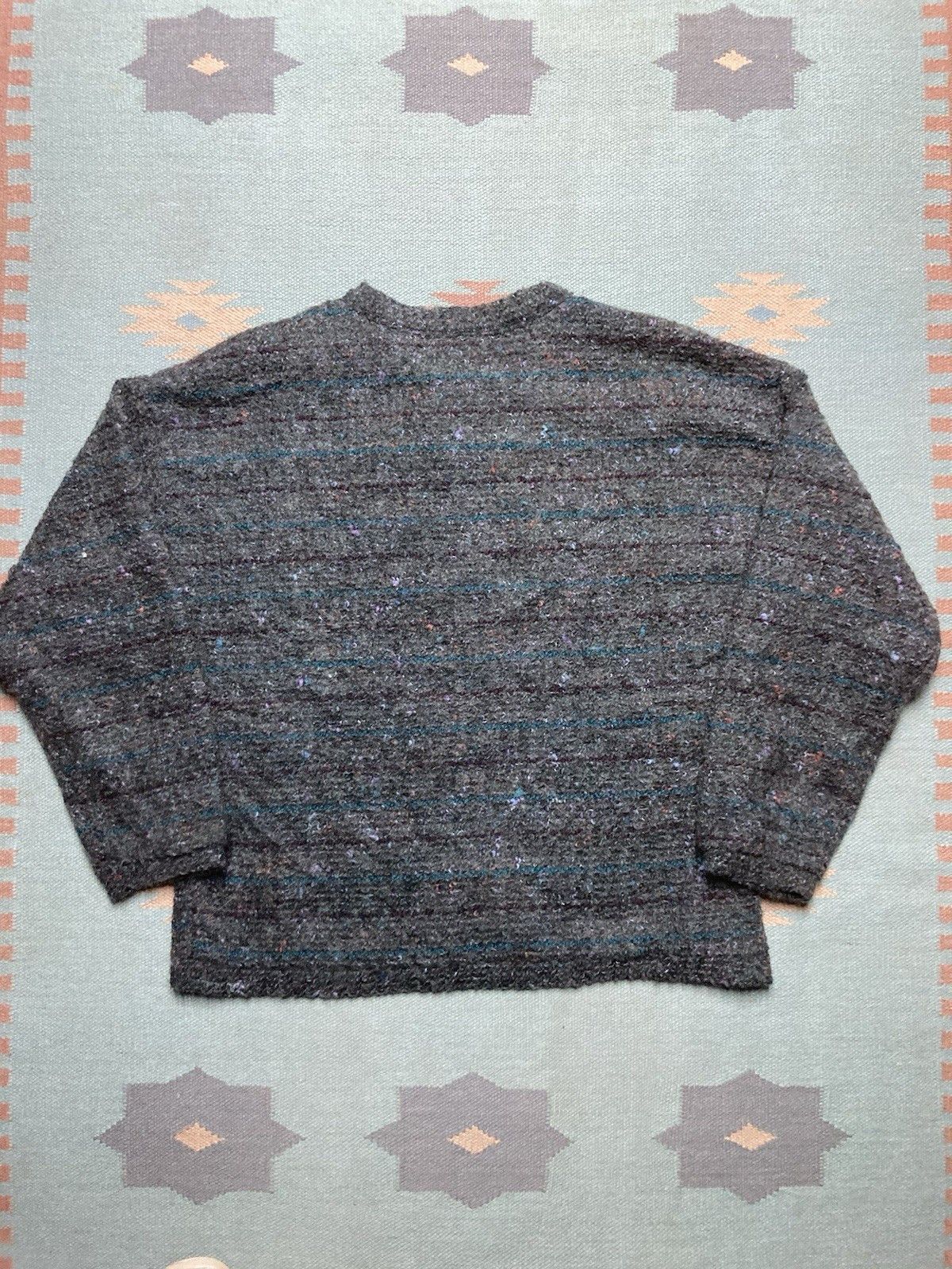Vintage Vtg Allen Wah sweater mohair lambs wool knit striped large Size US L / EU 52-54 / 3 - 5 Thumbnail