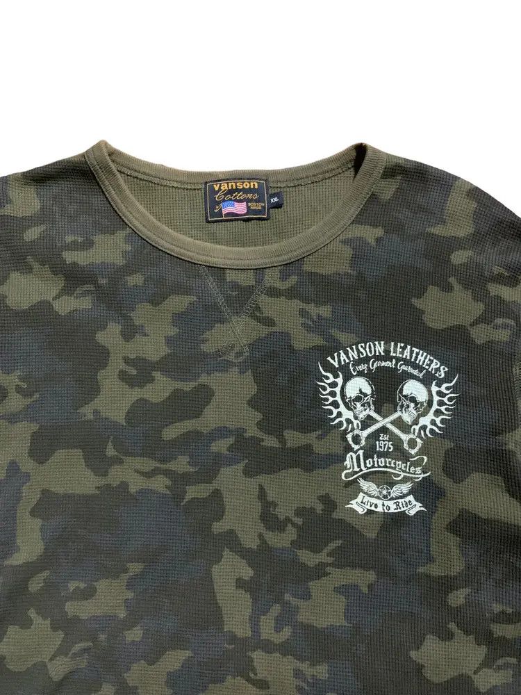 Vanson Leathers Vason leathers camo wrench flame skull vintage Size US XL / EU 56 / 4 - 7 Thumbnail