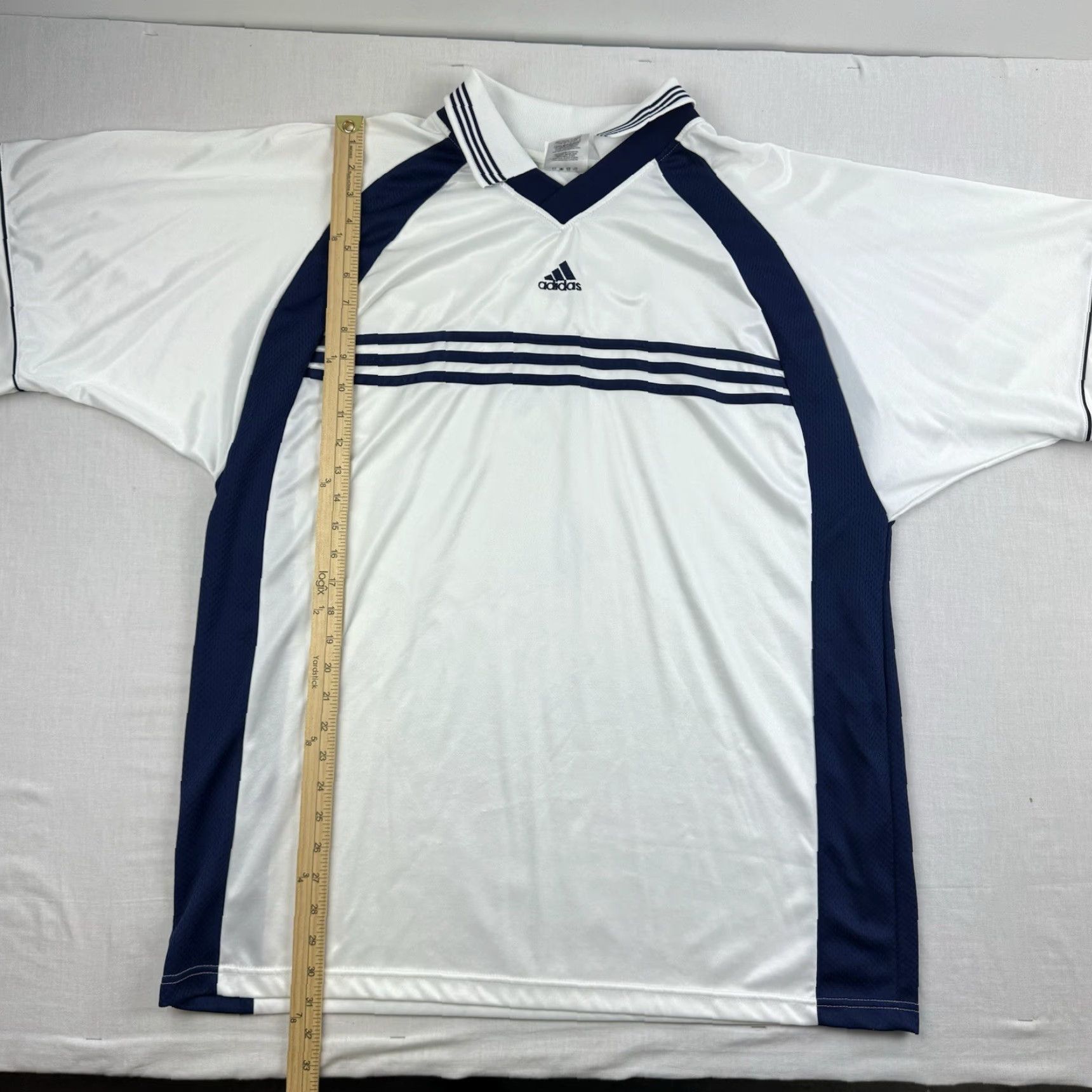 Adidas Vintage Adidas Athletic Shirt Adult XL White Collared Sports Soccer 90s USA Size US XL / EU 56 / 4 - 6 Thumbnail