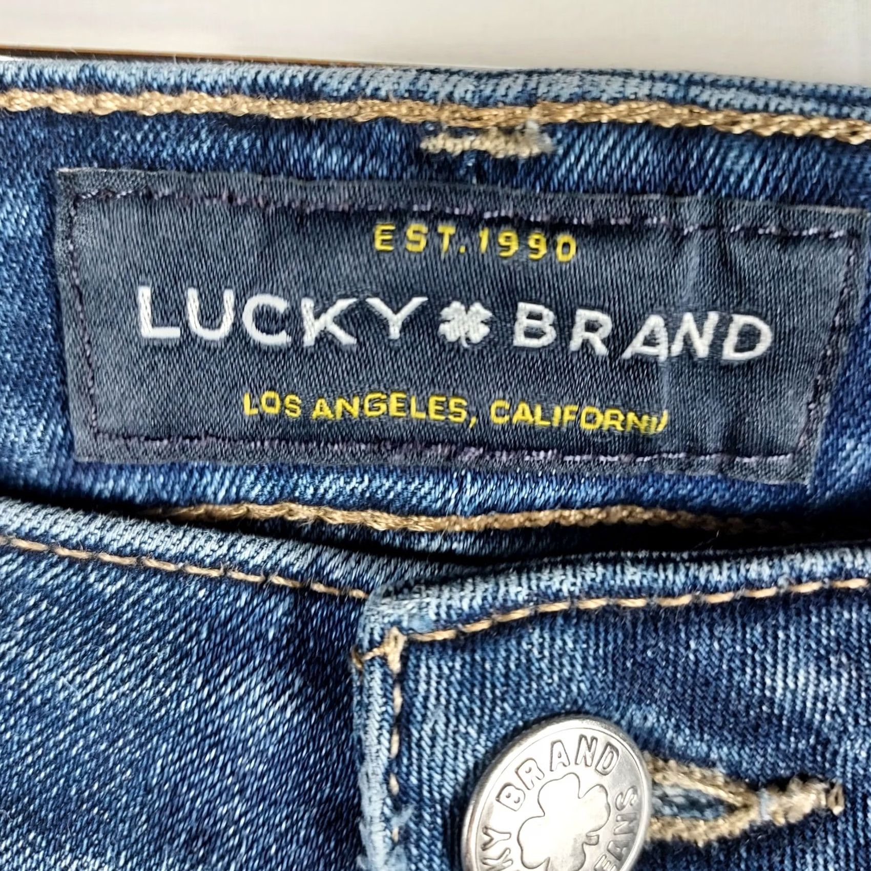 Lucky Brand Lucky Brand Women’s Hayden Skinny Jeans Denim Blue Medium Wash 5-Pocket Raw Hem Jeans Women Medium Regular Slim 5-Pocket Design Size 32" / US 10 / IT 46 - 5 Thumbnail