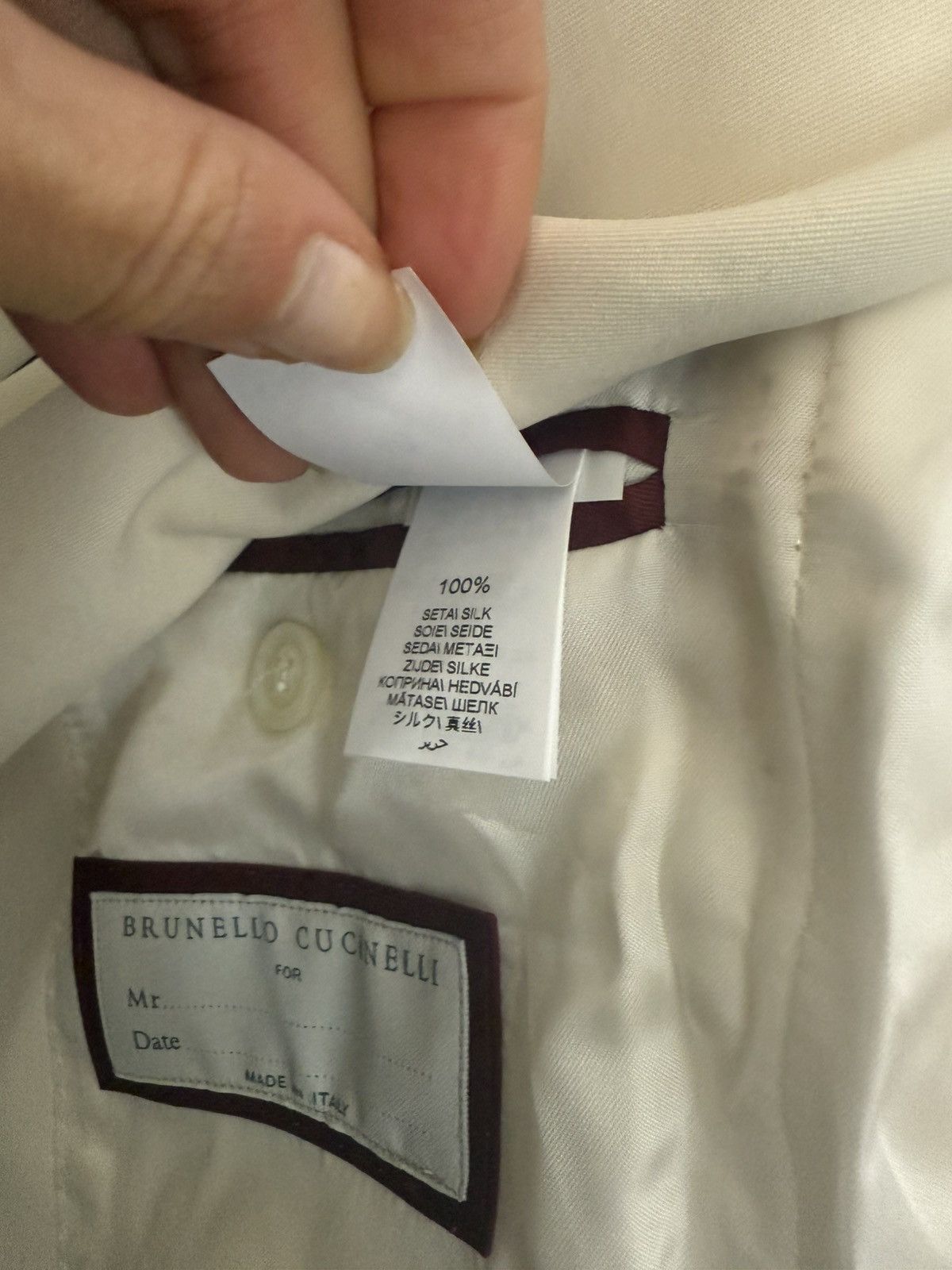 Brunello Cucinelli Brunello cucinelli off white silk formal blazer Size 48S - 14 Thumbnail