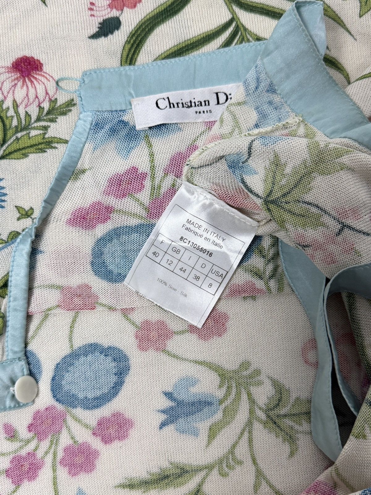 Dior Dior S/S2008 Floral Silk Flared Paneled Top Size M / US 6-8 / IT 42-44 - 9 Thumbnail