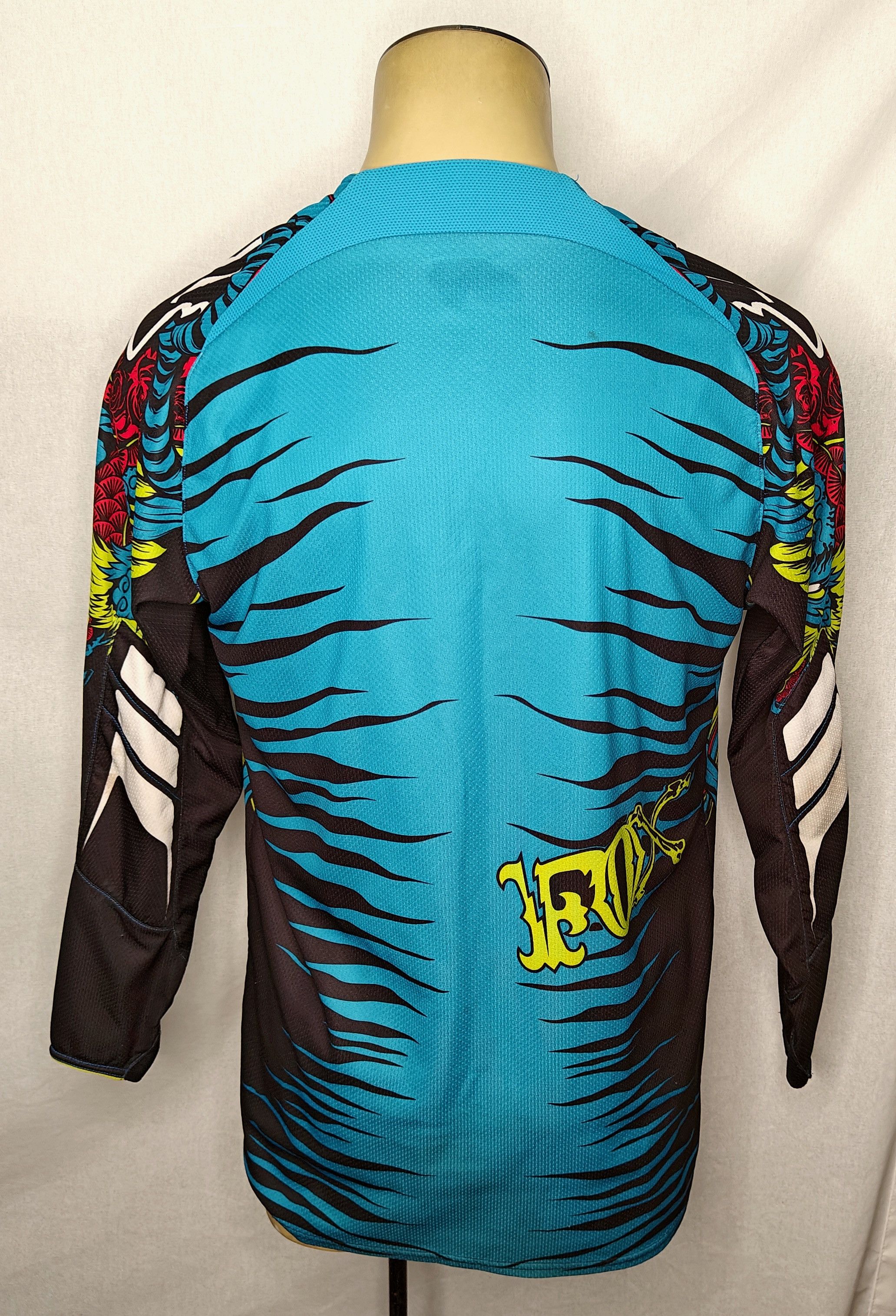 Fox Racing × Vintage Vtg Y2K Fox Racing tattoo skulls AOP motocross jersey shirt Size US S / EU 44-46 / 1 - 2 Thumbnail