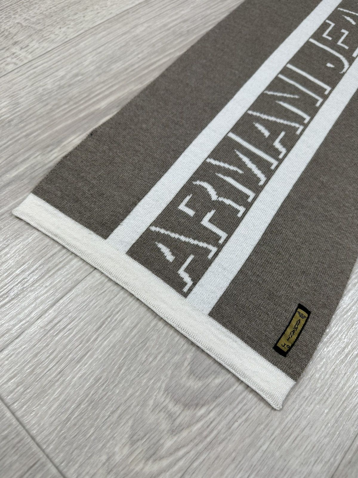 Armani × Giorgio Armani × Vintage Vintage Armani Jeans Scarf Big Logo Muffler Neckwear Size ONE SIZE - 3 Thumbnail