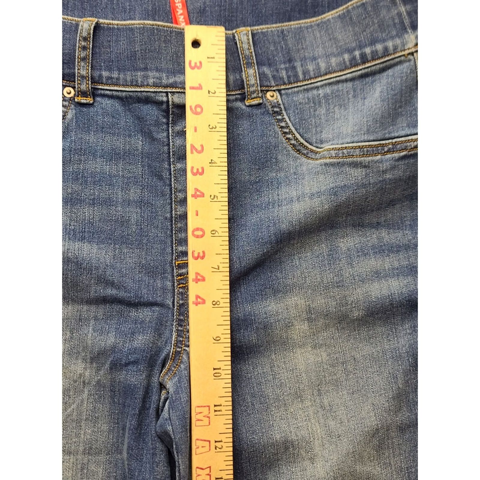 Spanx Spanx Jeans Womens M 28x29 Slim Fit High Rise Denim Blue Stretch Distressed Shaping 29 Inseam Slimming 4 Seasons Mens Womens Boys Girls Size 32" / US 10 / IT 46 - 4 Thumbnail