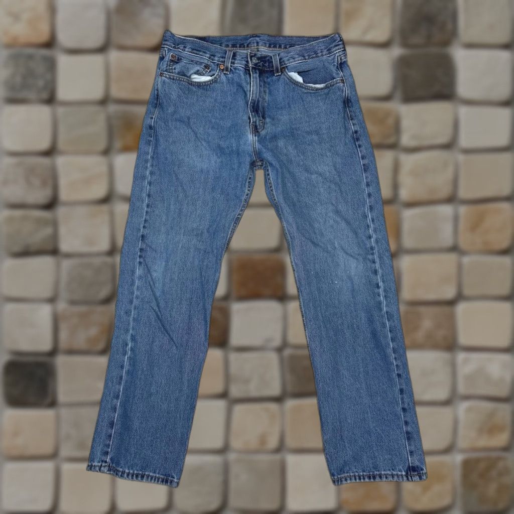 Levi's Levis 505 Jeans Men Blue Denim Cotton Regular Fit Mid Rise Straight Leg 32x29 35 Size US 35 - 1 Thumbnail
