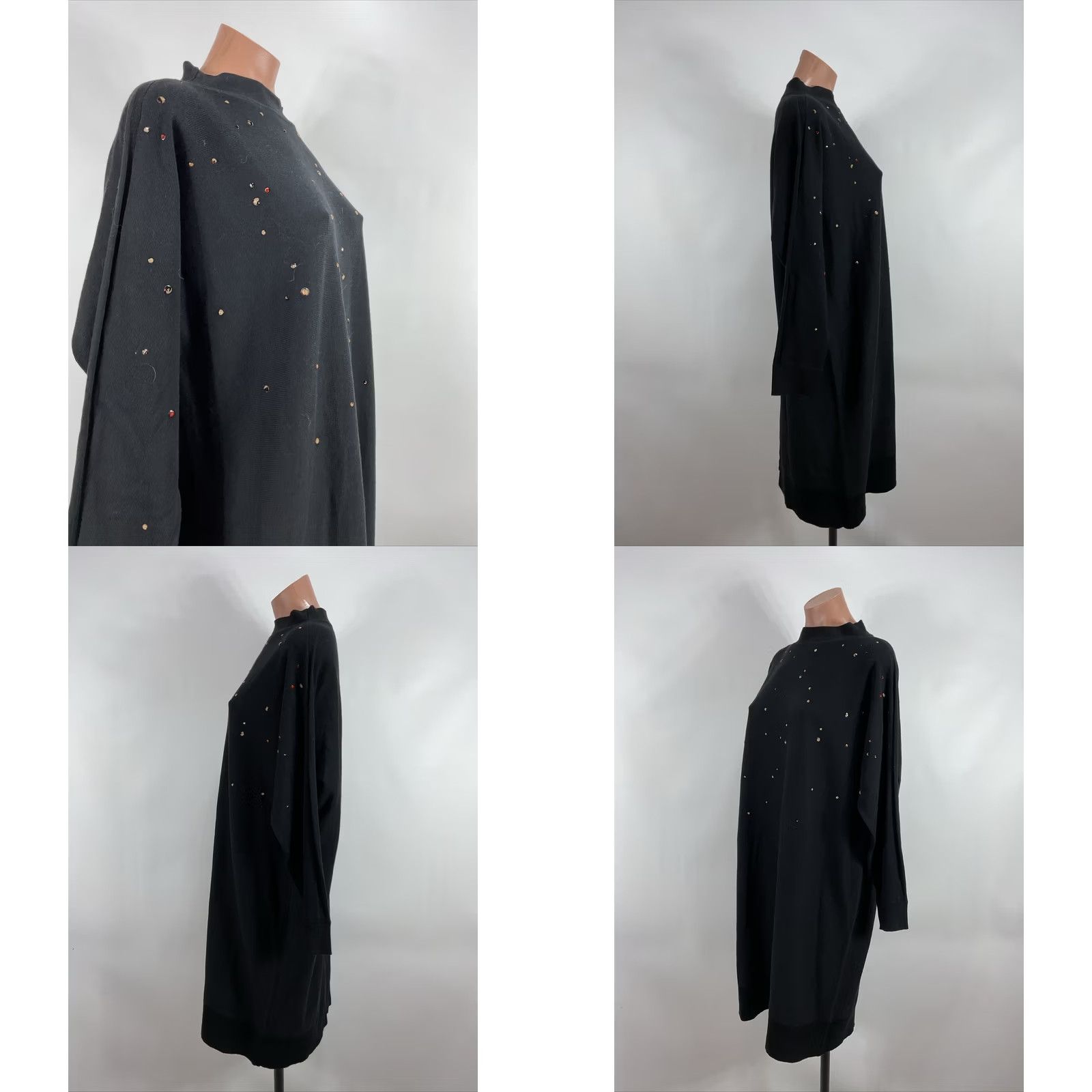 NIC+ZOE NIC+ZOE Women’s Shift Dress Dolman Sleeve Knit NWT sz M Black Onyx 90s Party/Cocktail Cocktail Party Dress Size M / US 6-8 / IT 42-44 - 8 Thumbnail