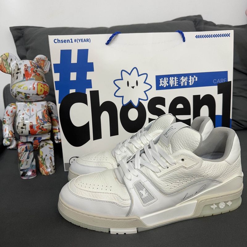 Louis Vuitton Louis Vuitton White Cement Low-Top Sneakers 0089 Size US 10.5 / EU 43-44 - 1 Thumbnail