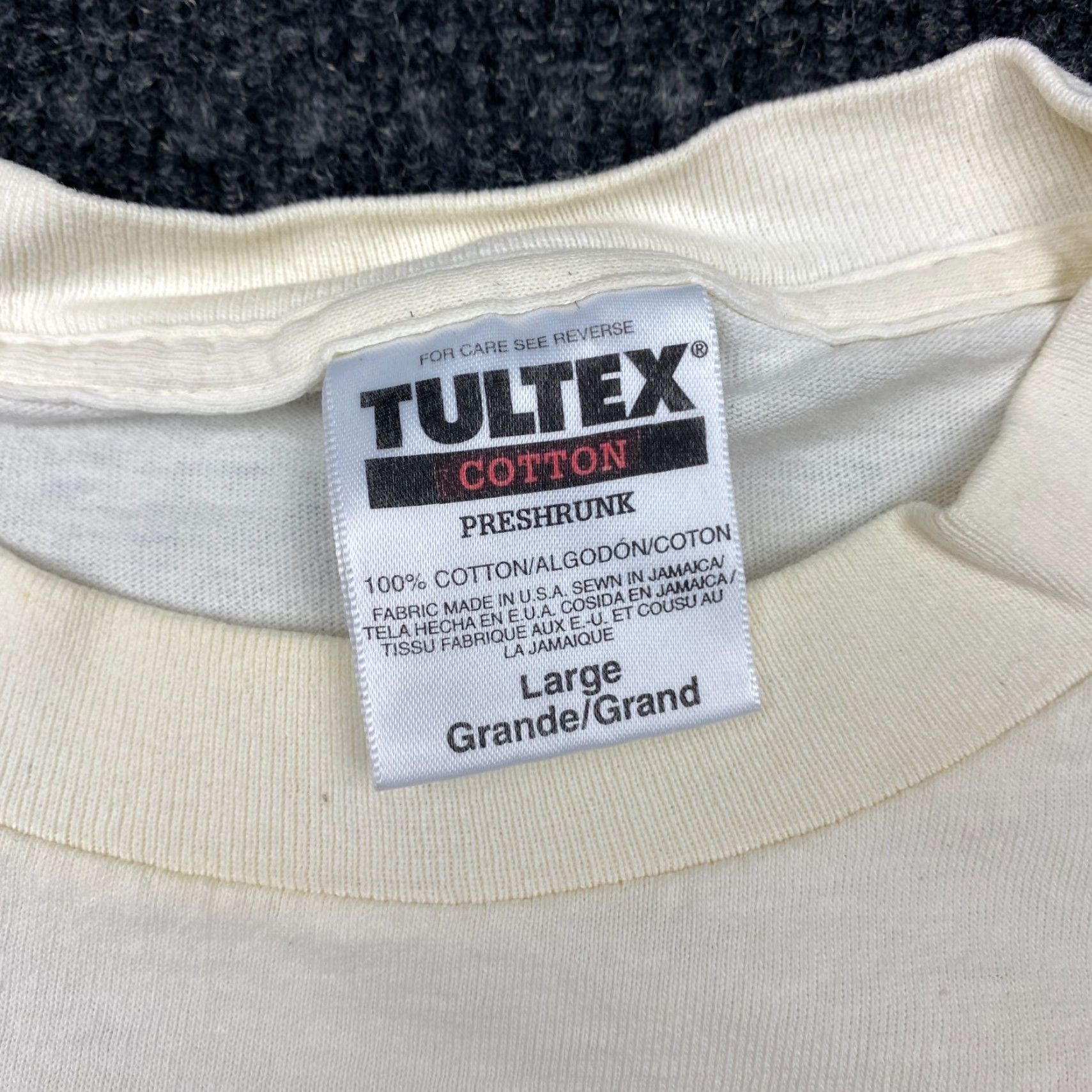 Tultex VINTAGE Tultex T-Shirt Beige Cream California USA Short Sleeve Crew Neck L Unisex Adults 90s Hippie Outdoor Graphic Print Size US L / EU 52-54 / 3 - 3 Thumbnail