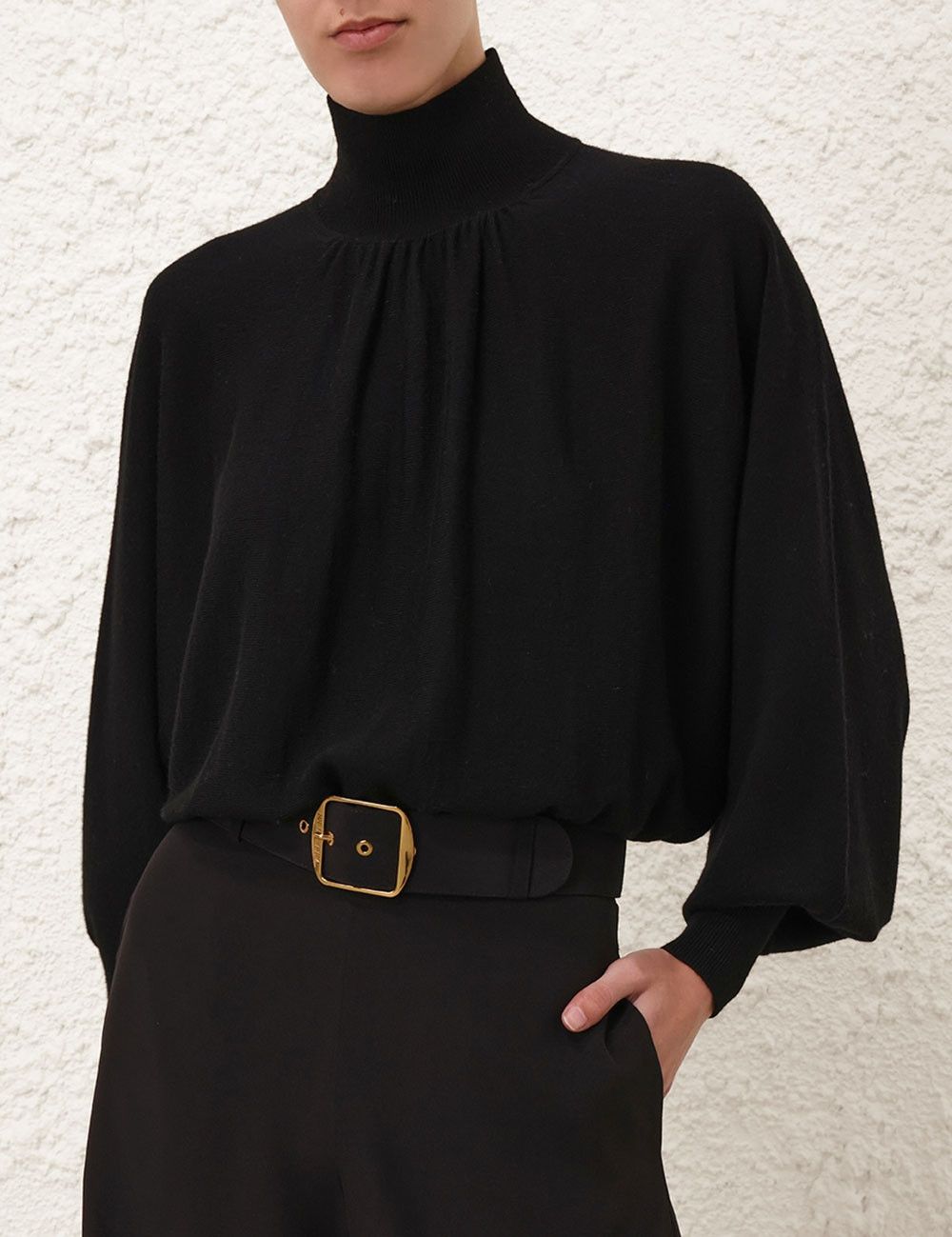 Zimmermann oc11z0825 Batwing Sweater in Black Size L / US 10 / IT 46 - 2 Thumbnail
