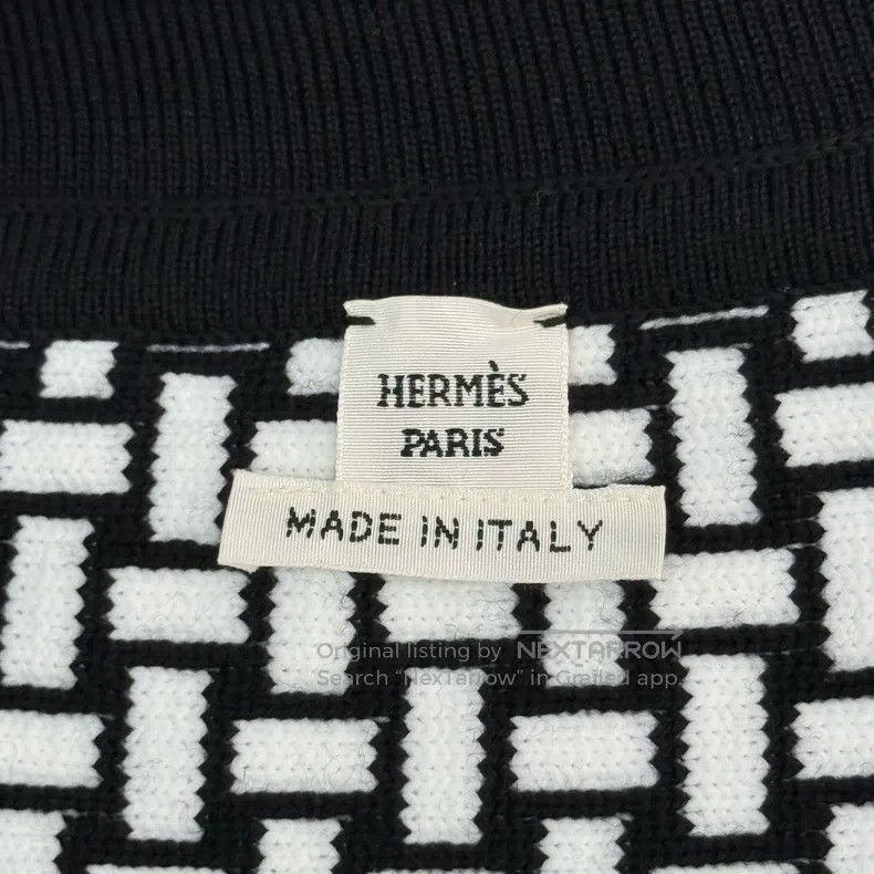 Other Hermes Black and White Zip Wool Cardigan Size XS / US 0-2 / IT 36-38 - 5 Thumbnail