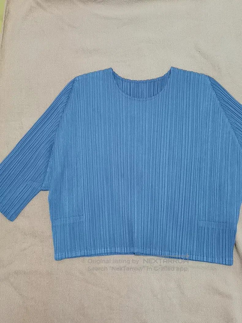 Issey Miyake Issey Miyake Haze Blue Cropped Top Size XXL / US 16-18 / IT 52-54 - 2 Thumbnail