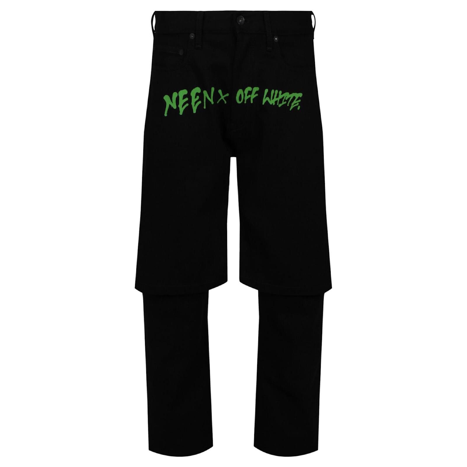 Off-White o1y0225 Logo Denim Pant in Black Size US 32 / EU 48 - 1 Thumbnail