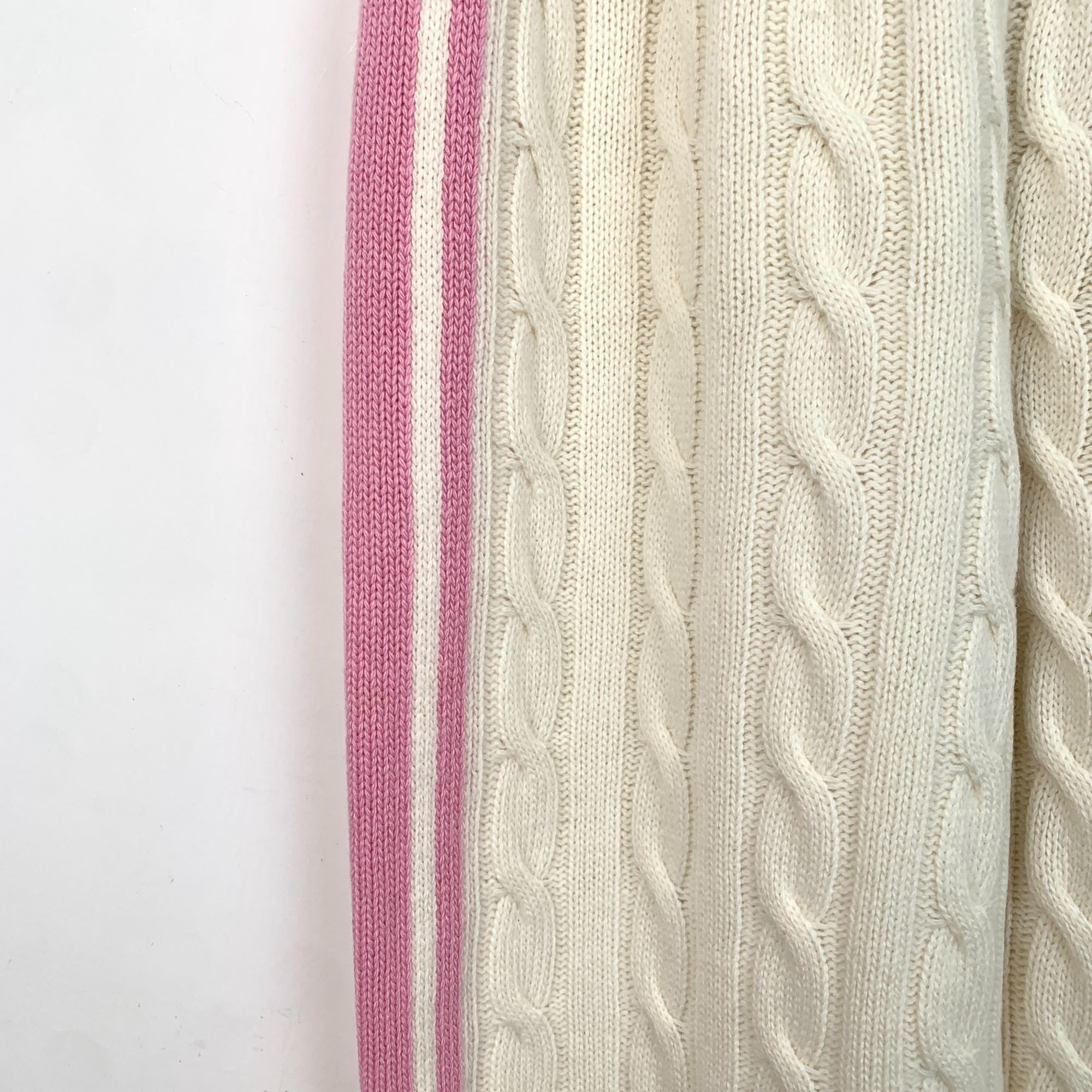 Miu Miu Miu Miu Off-White Cable Knit Track Pants With Pink Stripes S Size 25" / US 0 / IT 36 - 6 Thumbnail