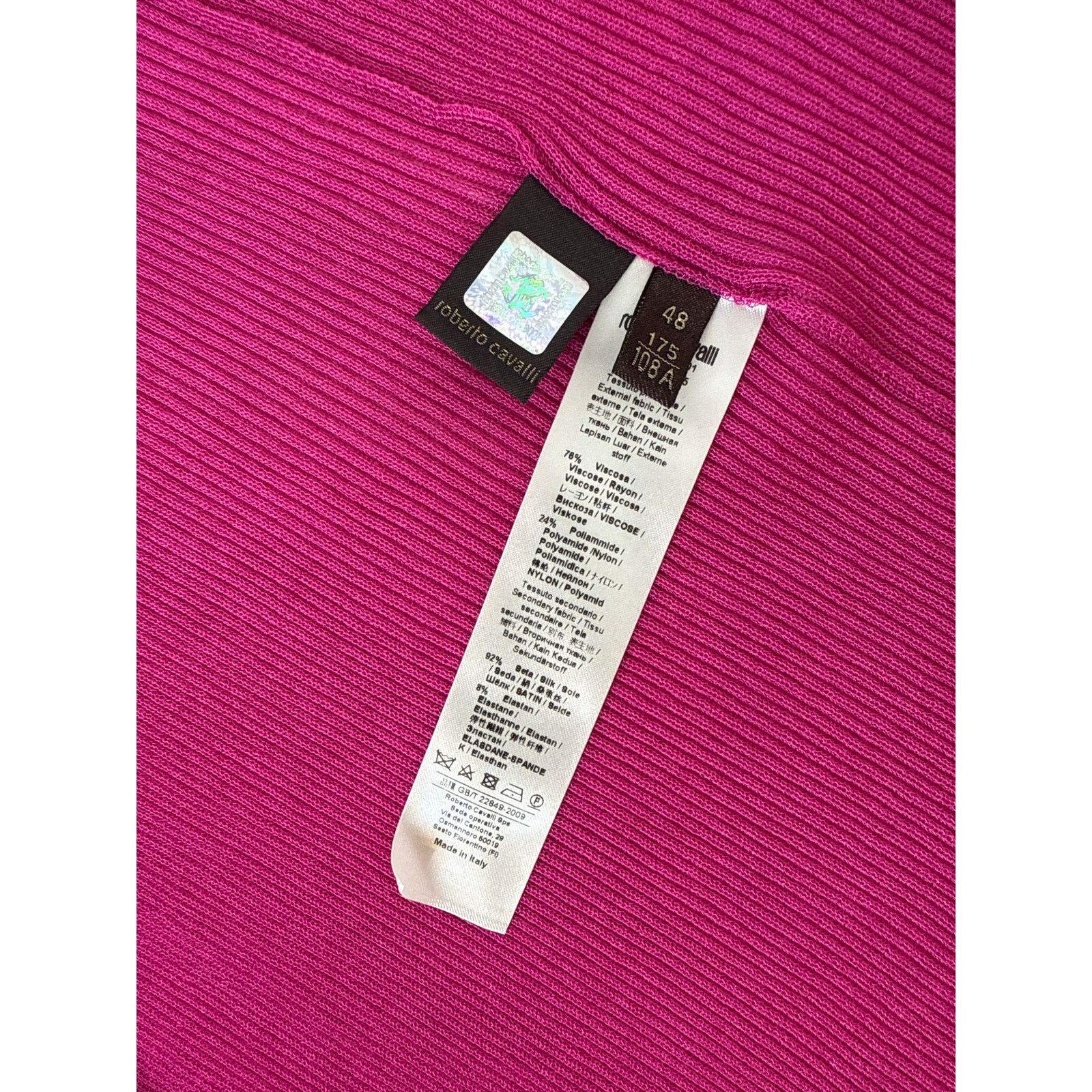 Roberto Cavalli Roberto Cavalli Knitwear Fuchsia Ribbed Open Cardigan L Size L / US 10 / IT 46 - 6 Thumbnail