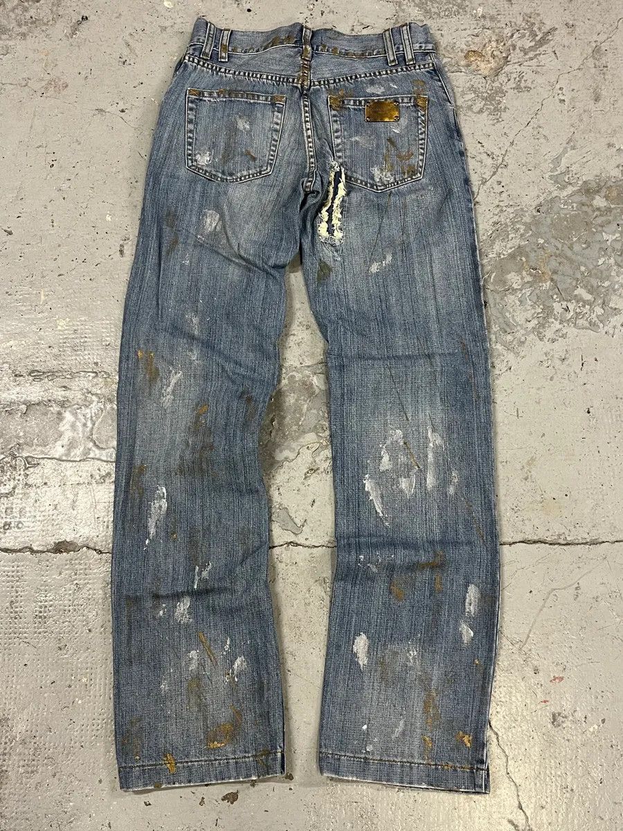 Designer × Dolce & Gabbana × Vintage AW2005 Dolce & Gabbana Painted Blue Denim Jeans Size US 30 / EU 46 - 8 Thumbnail
