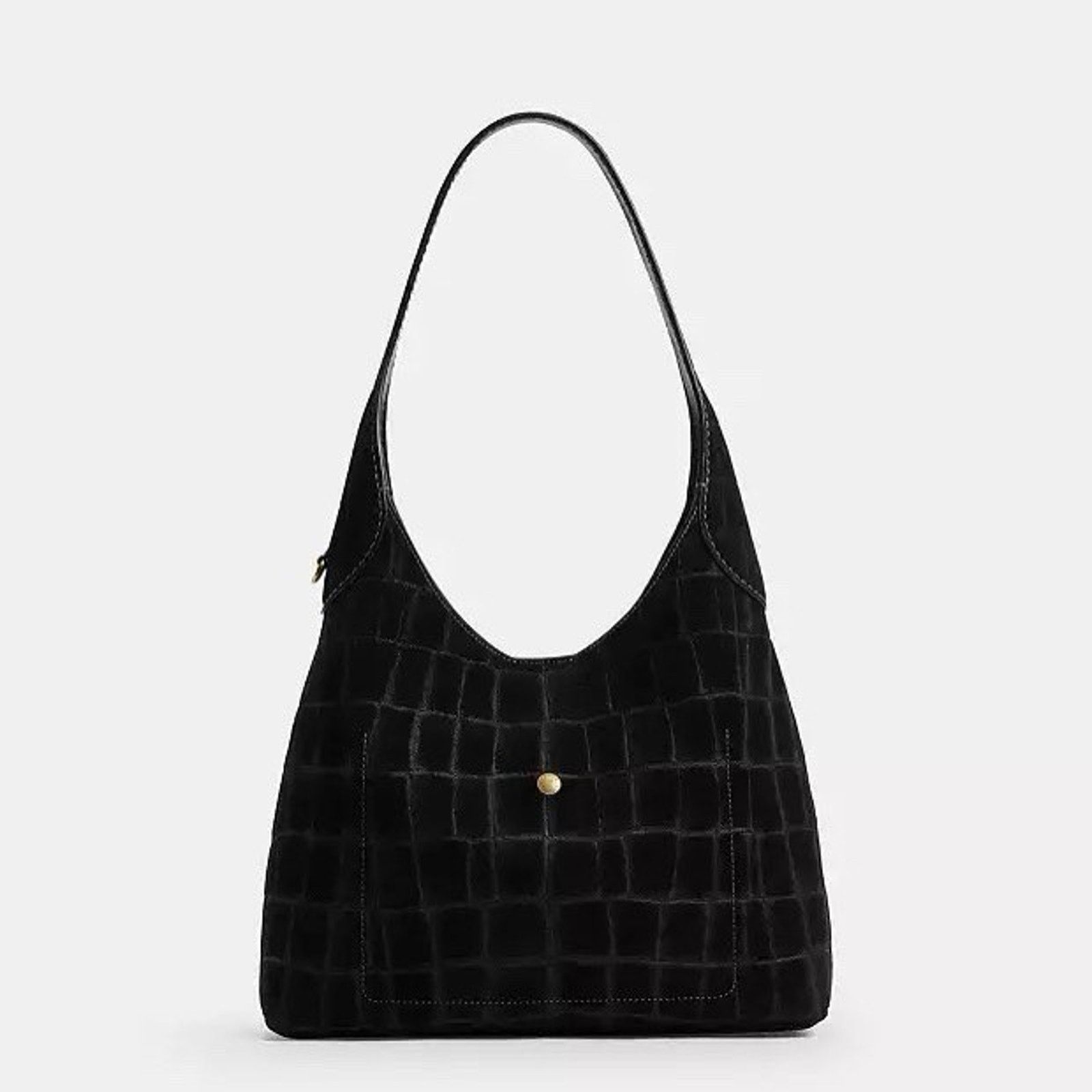 Coach NWT COACH Brooklyn Shoulder Bag 28 Suede CCJ00 Brass/Black Size ONE SIZE - 7 Thumbnail