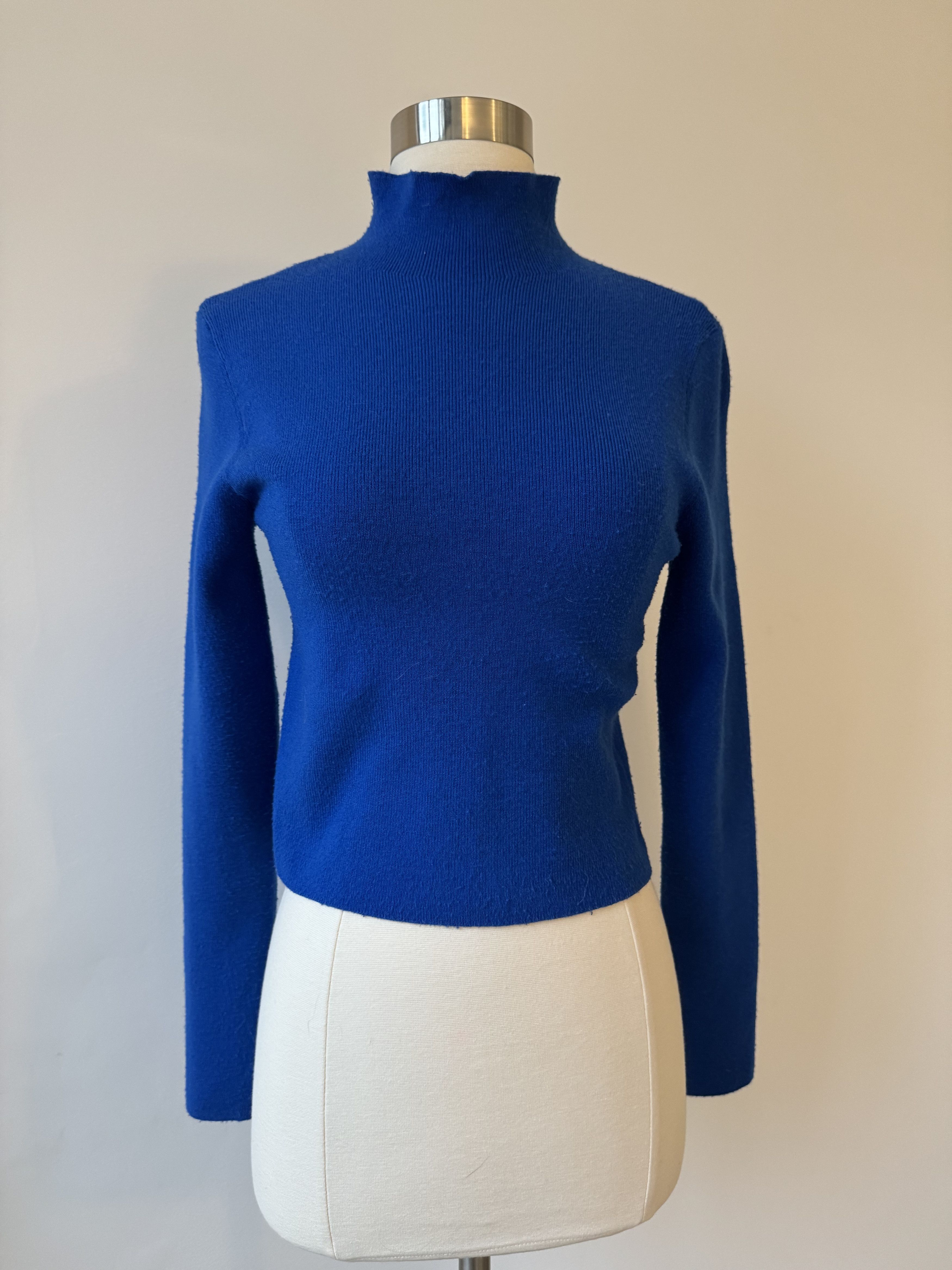 Alice + Olivia Alice + Olivia Ciara Mock Neck Pullover Sweater - Royal Blue Size M / US 6-8 / IT 42-44 - 1 Thumbnail