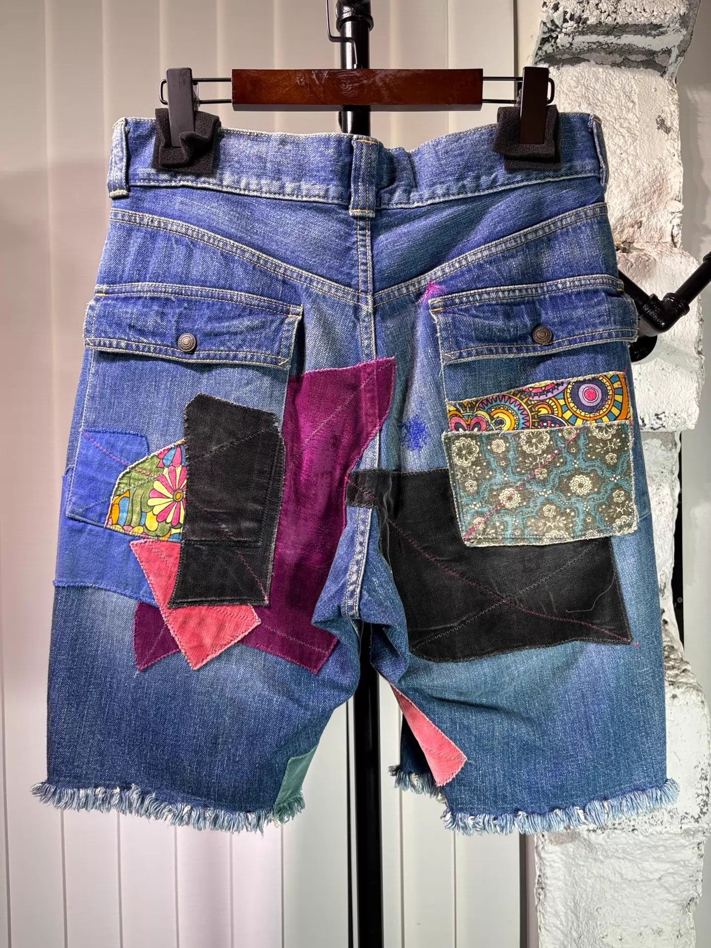 Kapital Kapital FW14 Boro Patchwork Denim Shorts Size US 32 / EU 48 - 2 Thumbnail