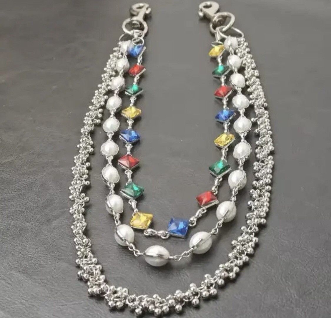 Jewelry Rhinestone Three Layers Pearl Pants Chain Waist Chain Size ONE SIZE - 3 Thumbnail