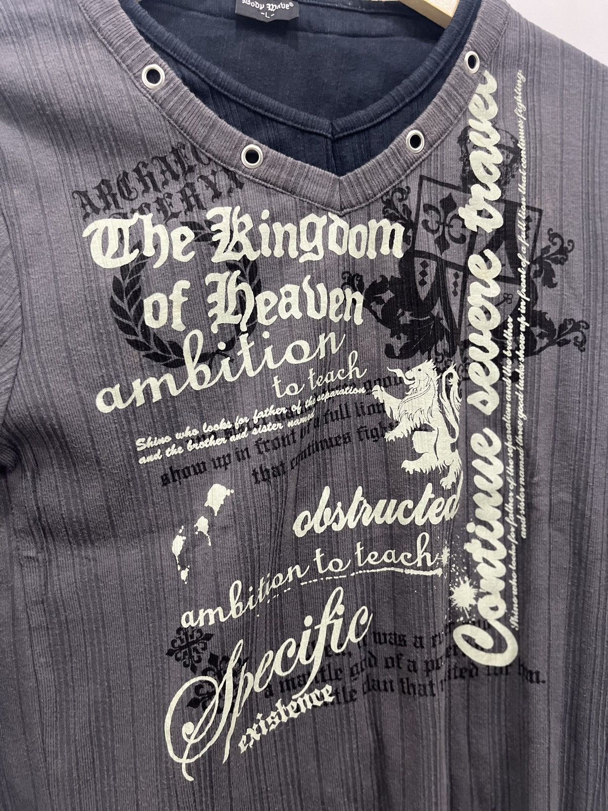 Japanese Brand Longsleeve Double Layer Body Wave Poem Japanese Punk Style Size US L / EU 52-54 / 3 - 2 Thumbnail