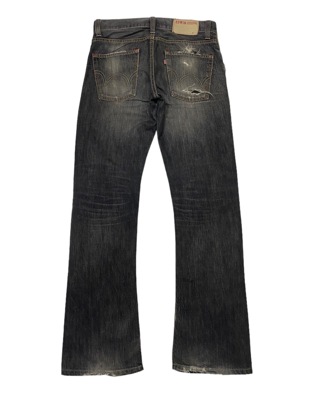 If Six Was Nine × Le Grande Bleu (L.G.B.) 🔥EDWIN FLARE DISTRESSED DENIM JEANS IFSIXWASNINE LGB STYLE Size US 30 / EU 46 - 2 Thumbnail