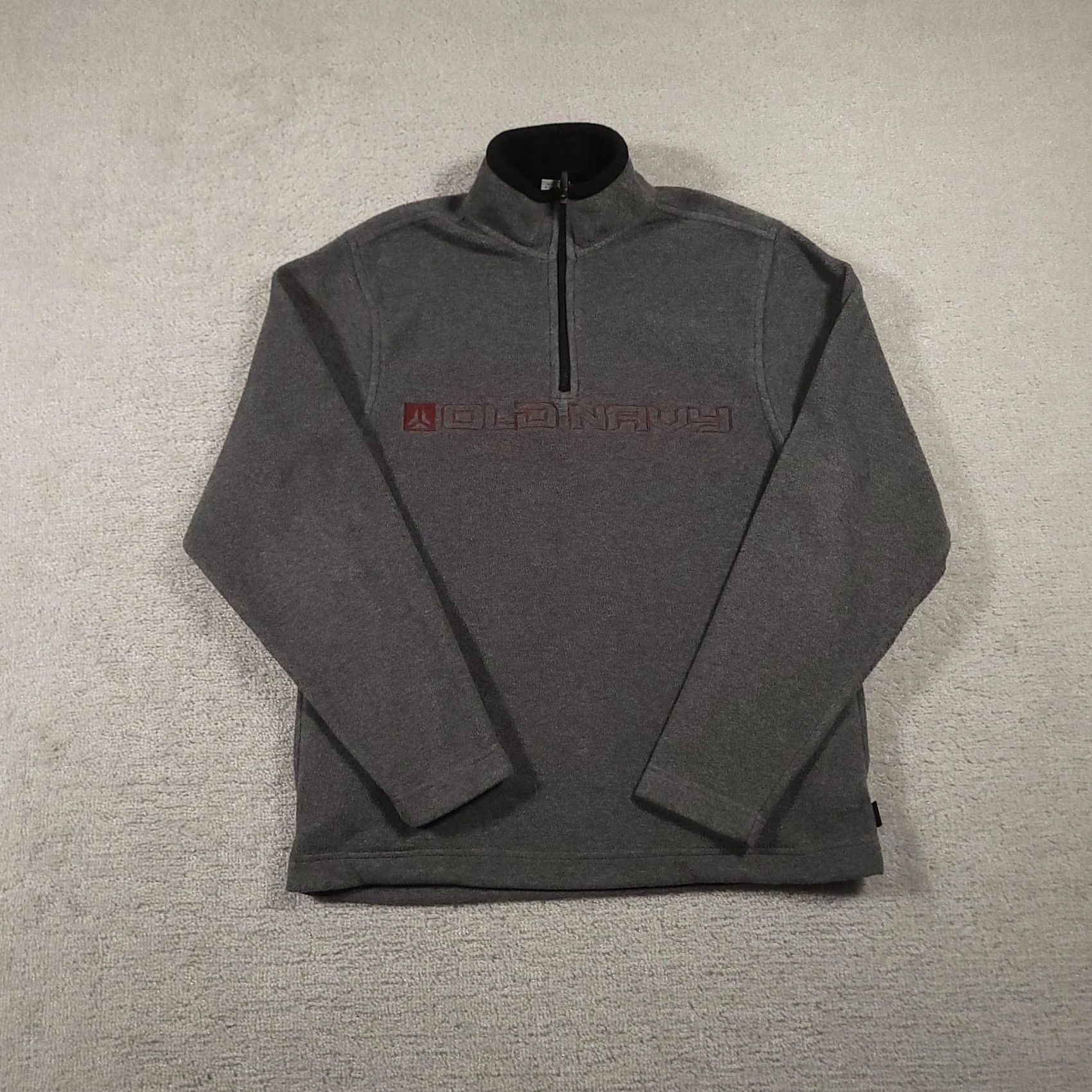 Old Navy VINTAGE Old Navy Pullover Mens S Gray Quarter Zip Fleece Spell Out Logo Size US S / EU 44-46 / 1 - 2 Thumbnail