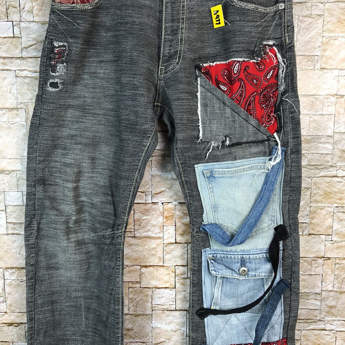 Japanese Brand D Bee Bell Custom Black multipocket Casual Pants #A977 Size US 33 - 6 Thumbnail