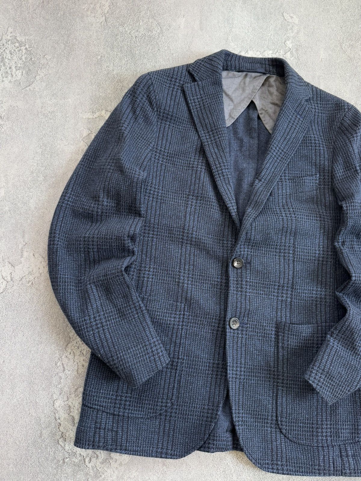 Designer × Hackett Hackett 38R MYF checkered knitwear blazer jacket button Size 38R - 4 Thumbnail