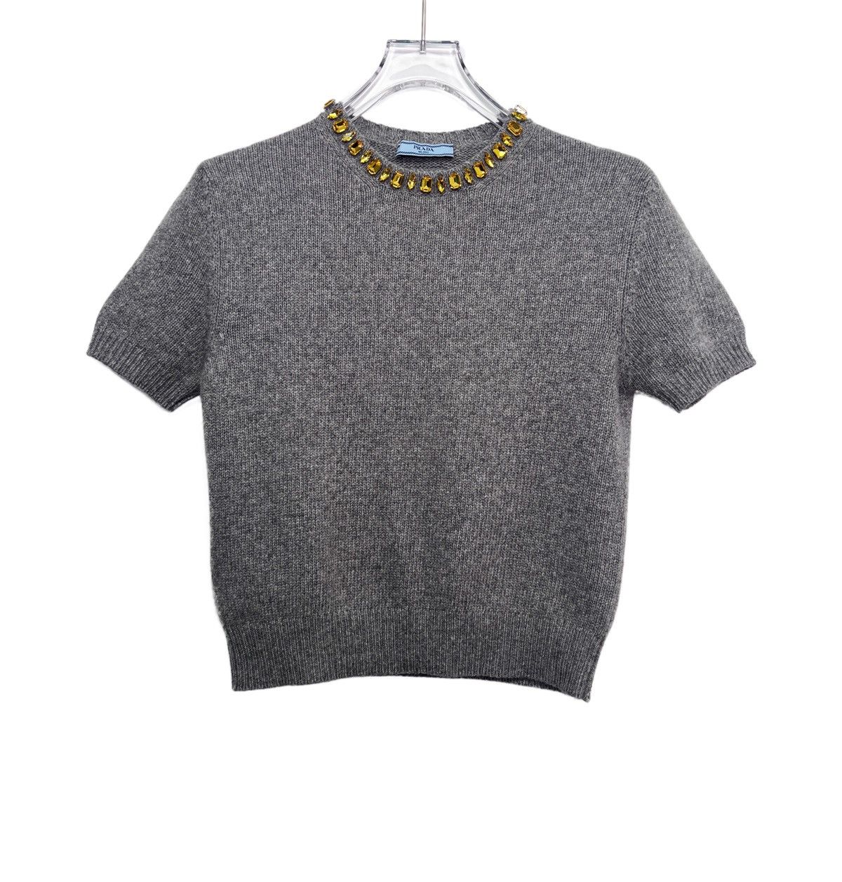 Prada PRADA Wool Blend Short Sleeve Cashmere Sweater K26WX Size S / US 4 / IT 40 - 1 Thumbnail