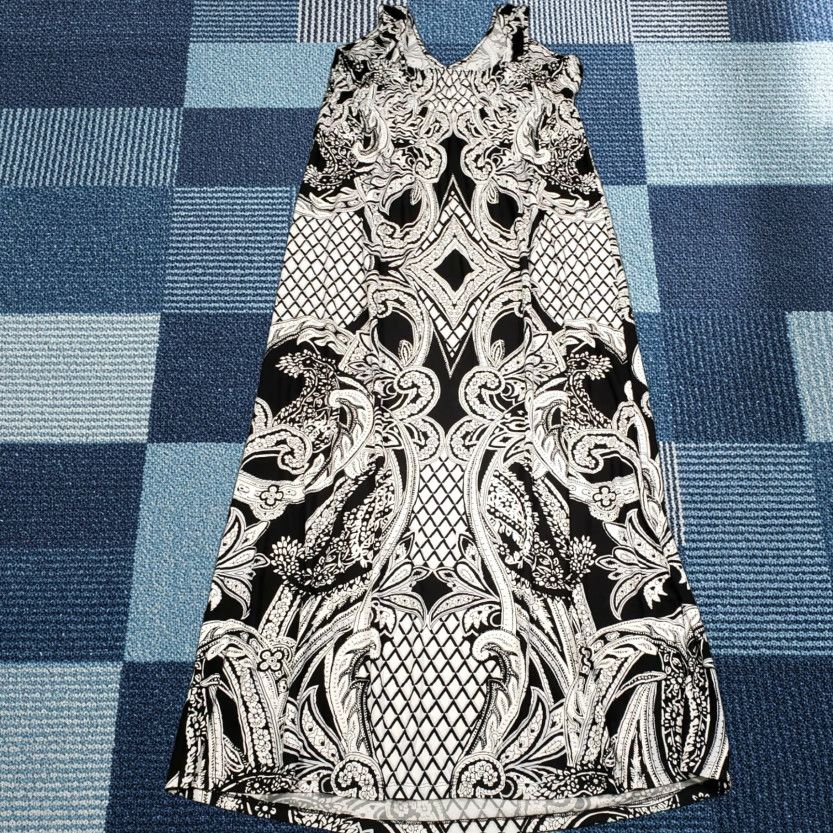 Vintage Style&co. Dress Petites Women Black Midi Sheath Paisley Studded Sleeveless Size L / US 10 / IT 46 - 1 Thumbnail