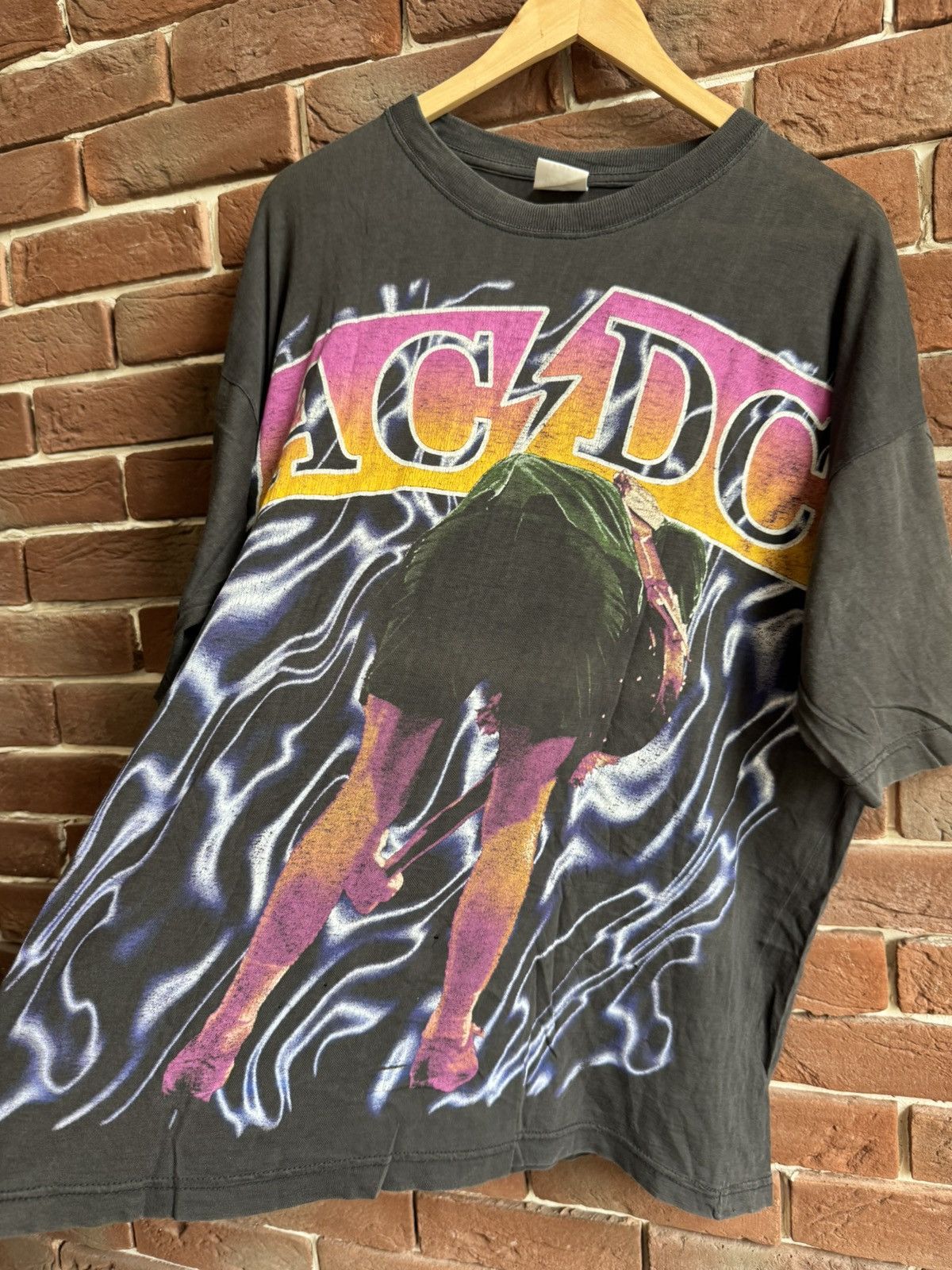Band Tees 90s AC DC Lightning Vintage Metal Rock Tour Band Tee Black Size US XL / EU 56 / 4 - 6 Thumbnail