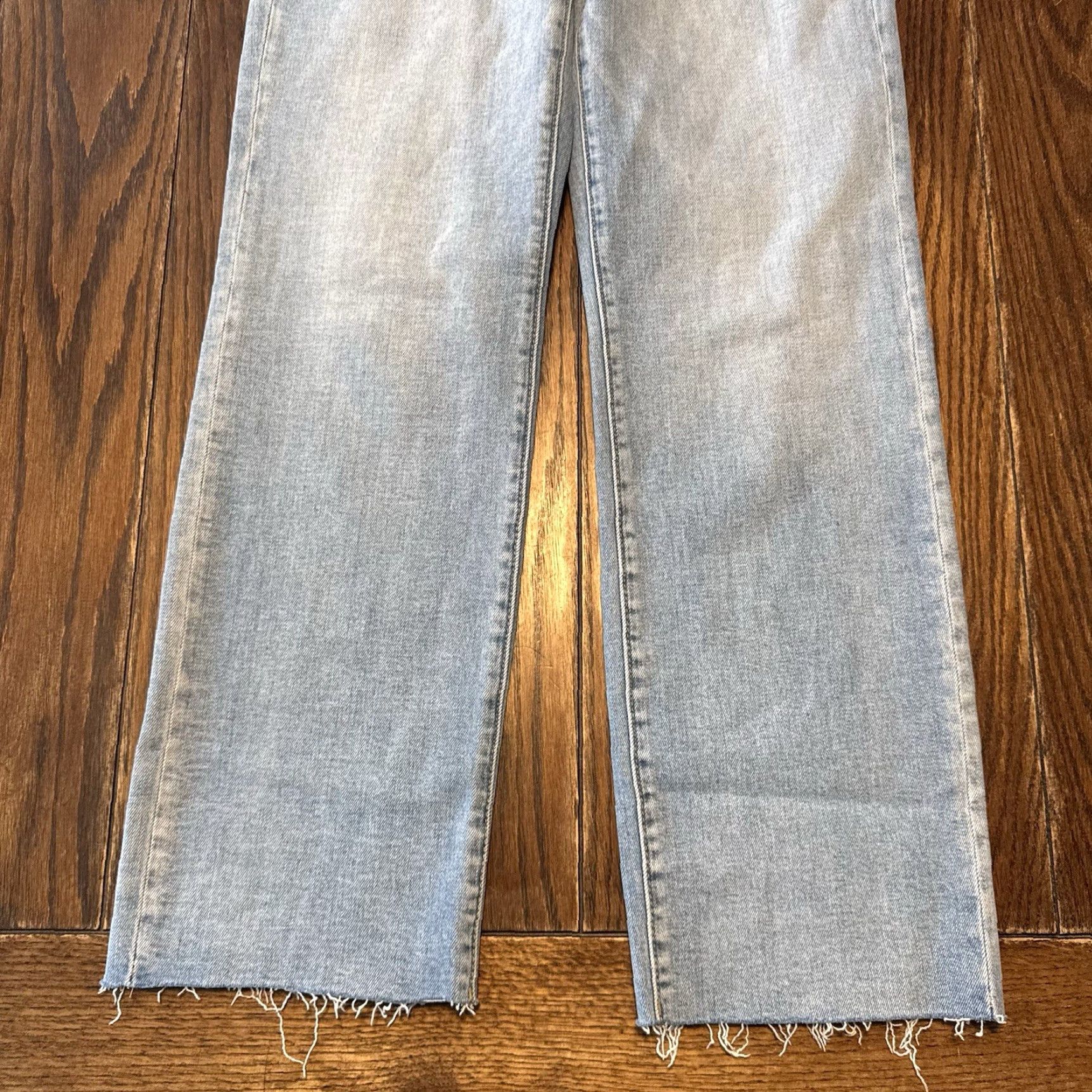 BKE BKE Payton Jeans Womens 28x32 Mid Rise Bootcut Baggy Frayed Hem Light Wash Denim Size 26" / US 2 / IT 38 - 2 Thumbnail