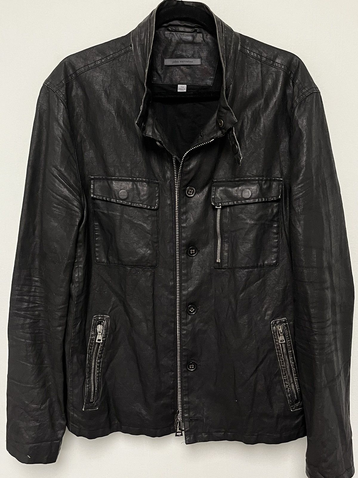 John Varvatos Coated Linen Moto jacket. 54 Size US L / EU 52-54 / 3 - 4 Thumbnail