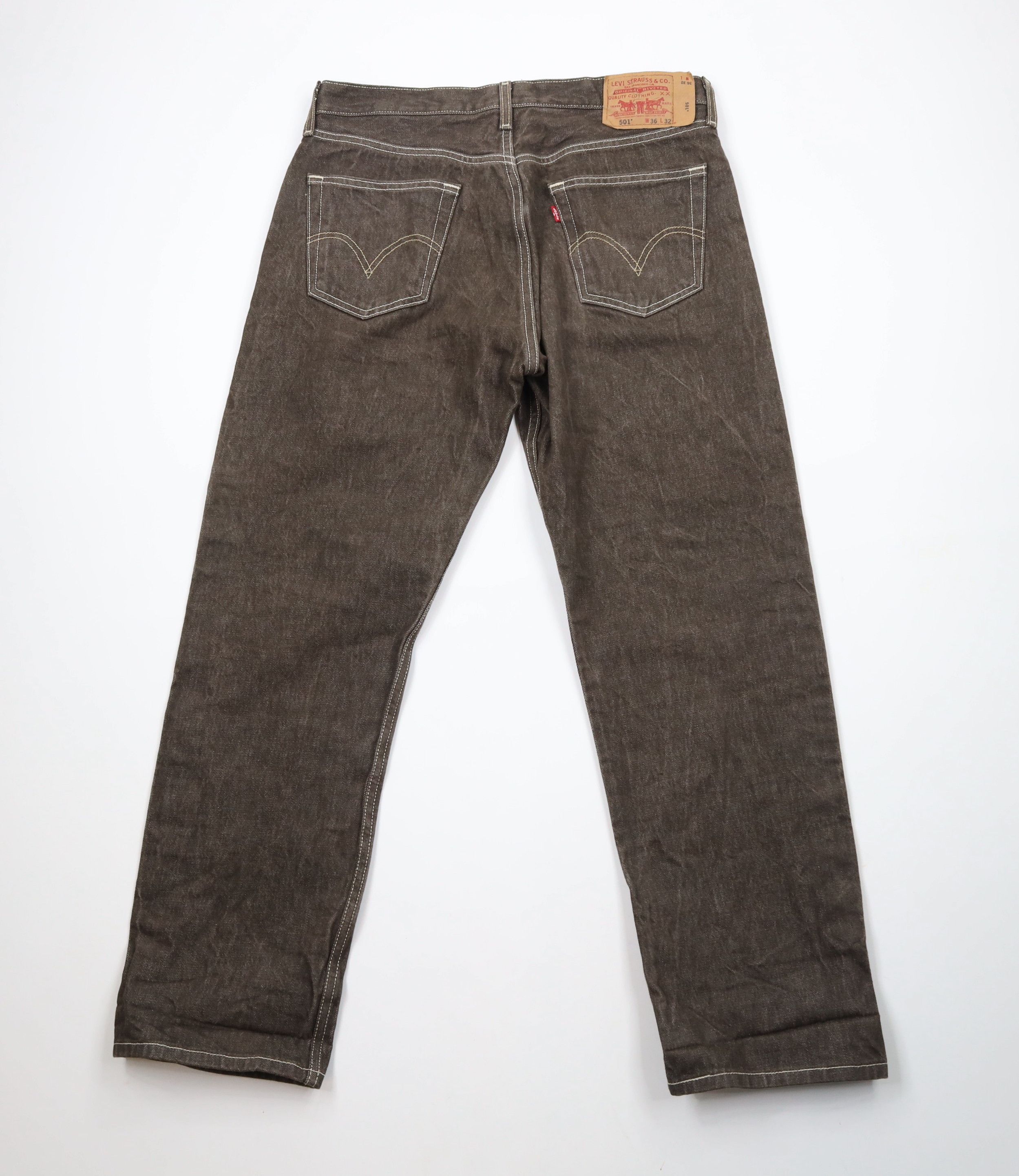 Levi's × Vintage Vintage Y2K Levis 501xx Original Straight Leg Jeans Brown Size US 34 / EU 50 - 8 Thumbnail