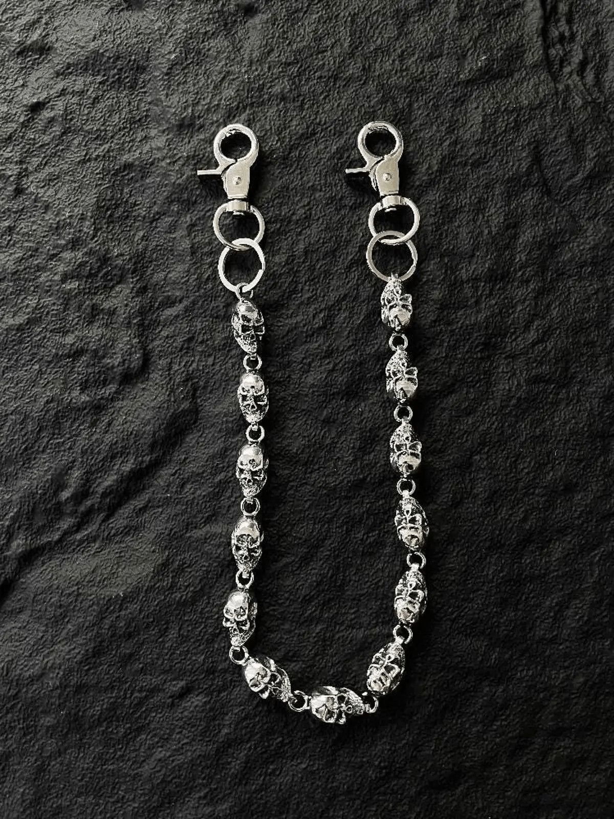 Jewelry Metal Big Skull Wallet Chain, Pants Chain Size ONE SIZE - 1 Thumbnail