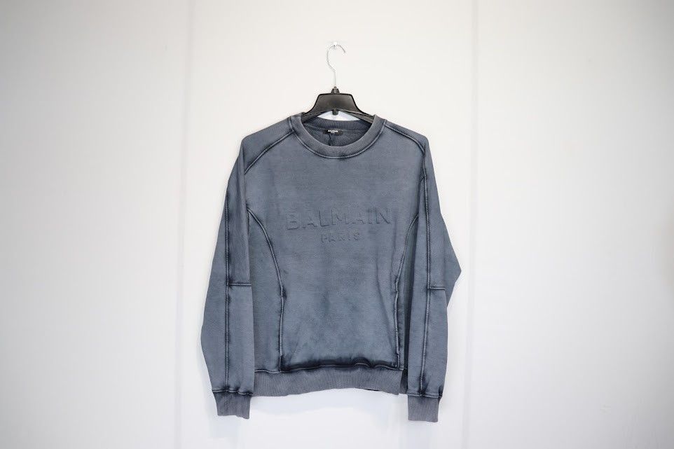 image of Balmain O1Rshd1 Bike Drawstring Sweatshirt In Blue, Men's (Size Large)