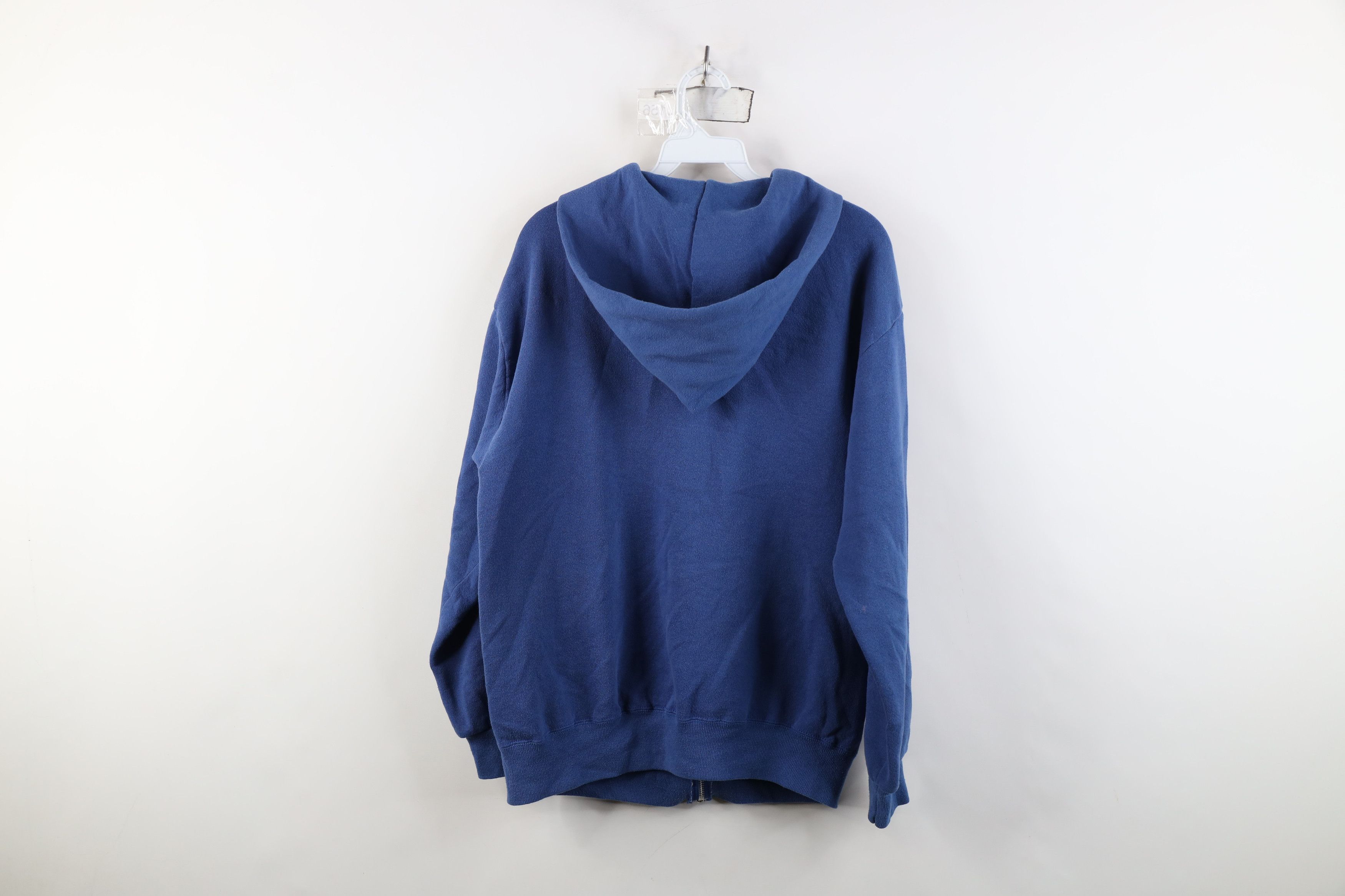 Vintage Vintage 80s 90s Streetwear Blank Full Zip Hoodie Blue USA Size US L / EU 52-54 / 3 - 13 Thumbnail