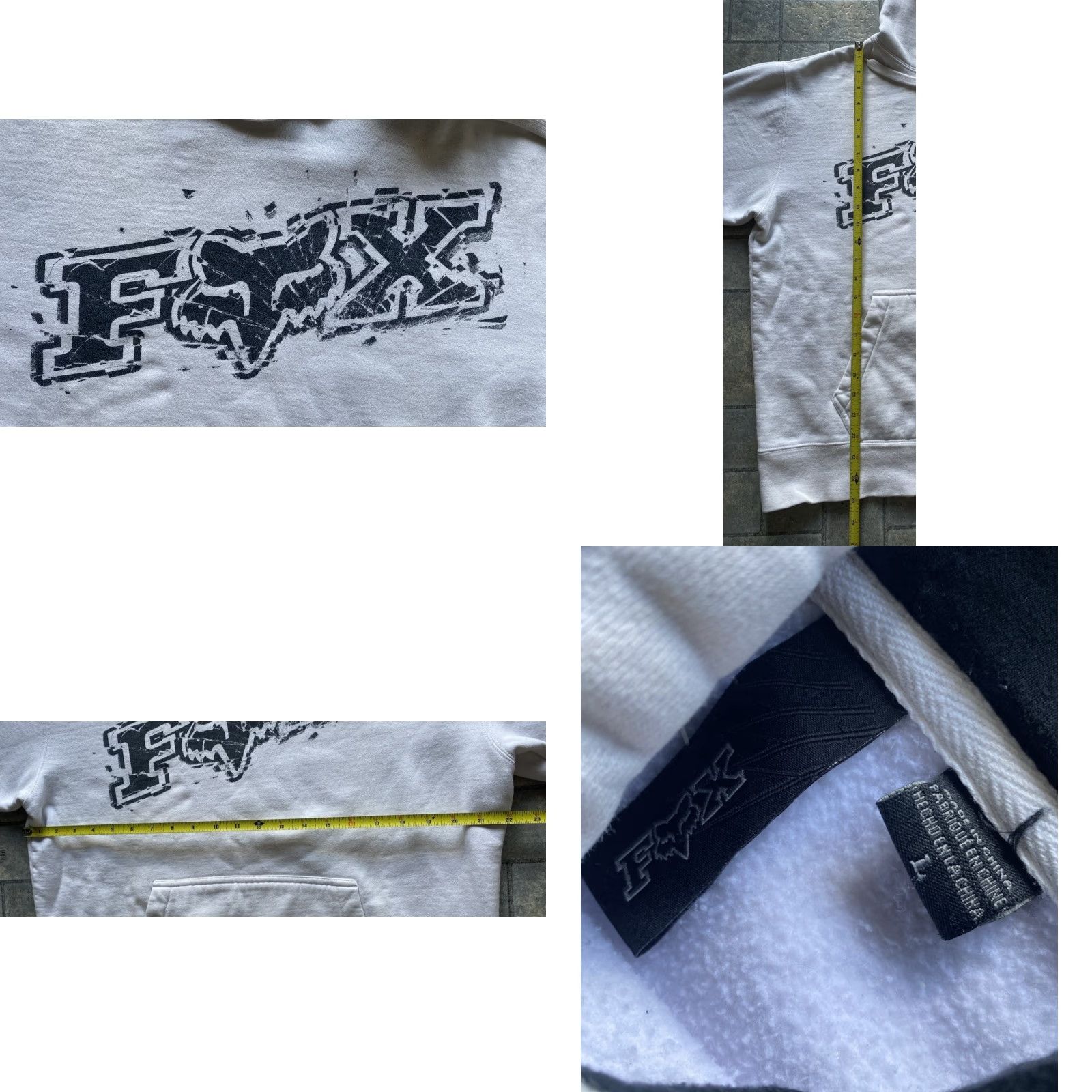 Logo 7 VINTAGE Fox Pullover Hoodie White Black Men’s Large Y2K Flaws Wear Logo Size US L / EU 52-54 / 3 - 8 Thumbnail