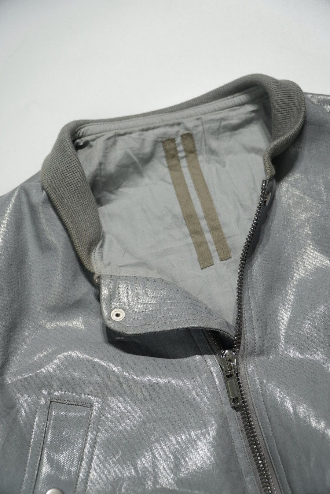 Rick Owens Rick Owens Girders Cropped Bomber Jacket in Silver-Tone Size S / US 4 / IT 40 - 6 Thumbnail