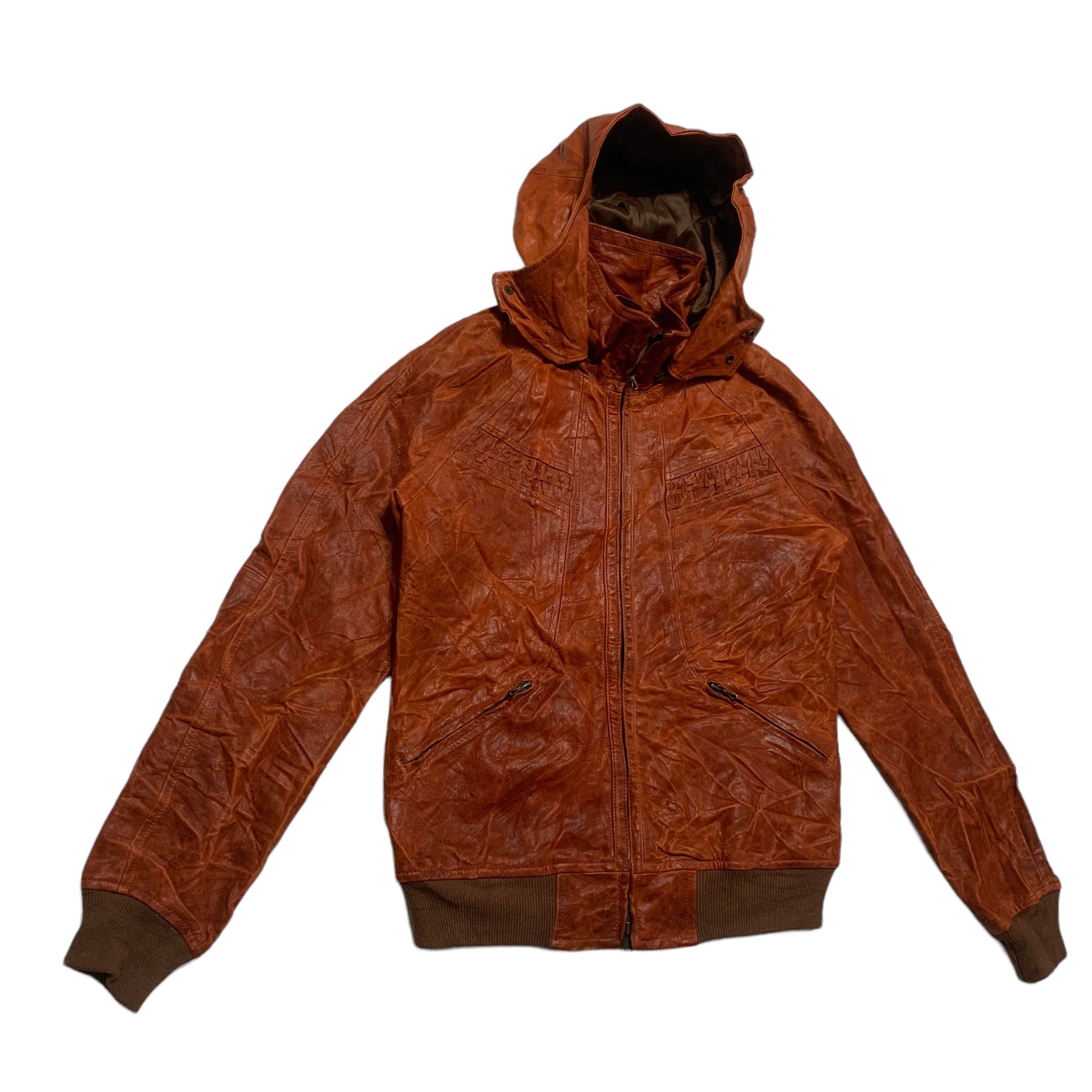 Iroquois Japan Iroquois Hooded Leather Jacket Size US S / EU 44-46 / 1 - 2 Thumbnail