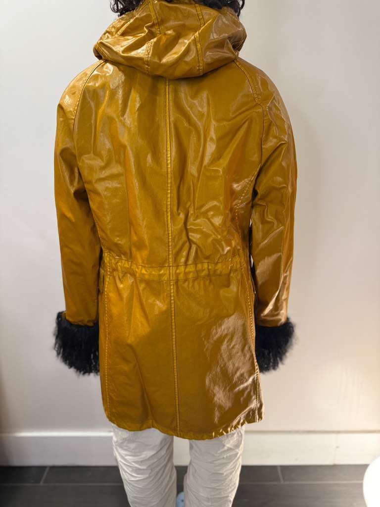 Other Vinyl Yellow Coat with real mongolian Fur Size US L / EU 52-54 / 3 - 11 Thumbnail