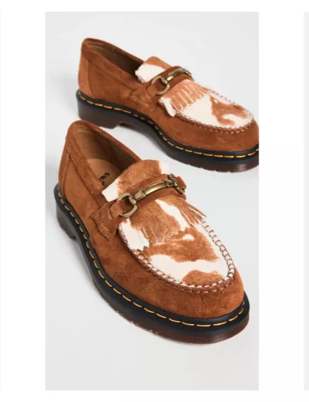 Dr. Martens DR. MARTENS ADRIAN SNAFFLE HAIR-ON COW PRINT KILTIE LOAFERS Size US 13 / EU 46 - 7 Thumbnail
