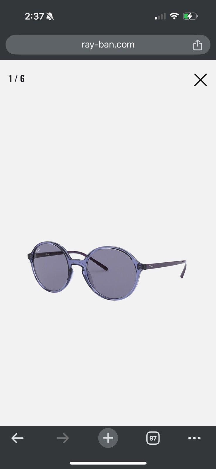 RayBan Ray-Ban RB4307 Sunglasses with Transparent Frame Blue Lenses Size ONE SIZE - 1 Thumbnail