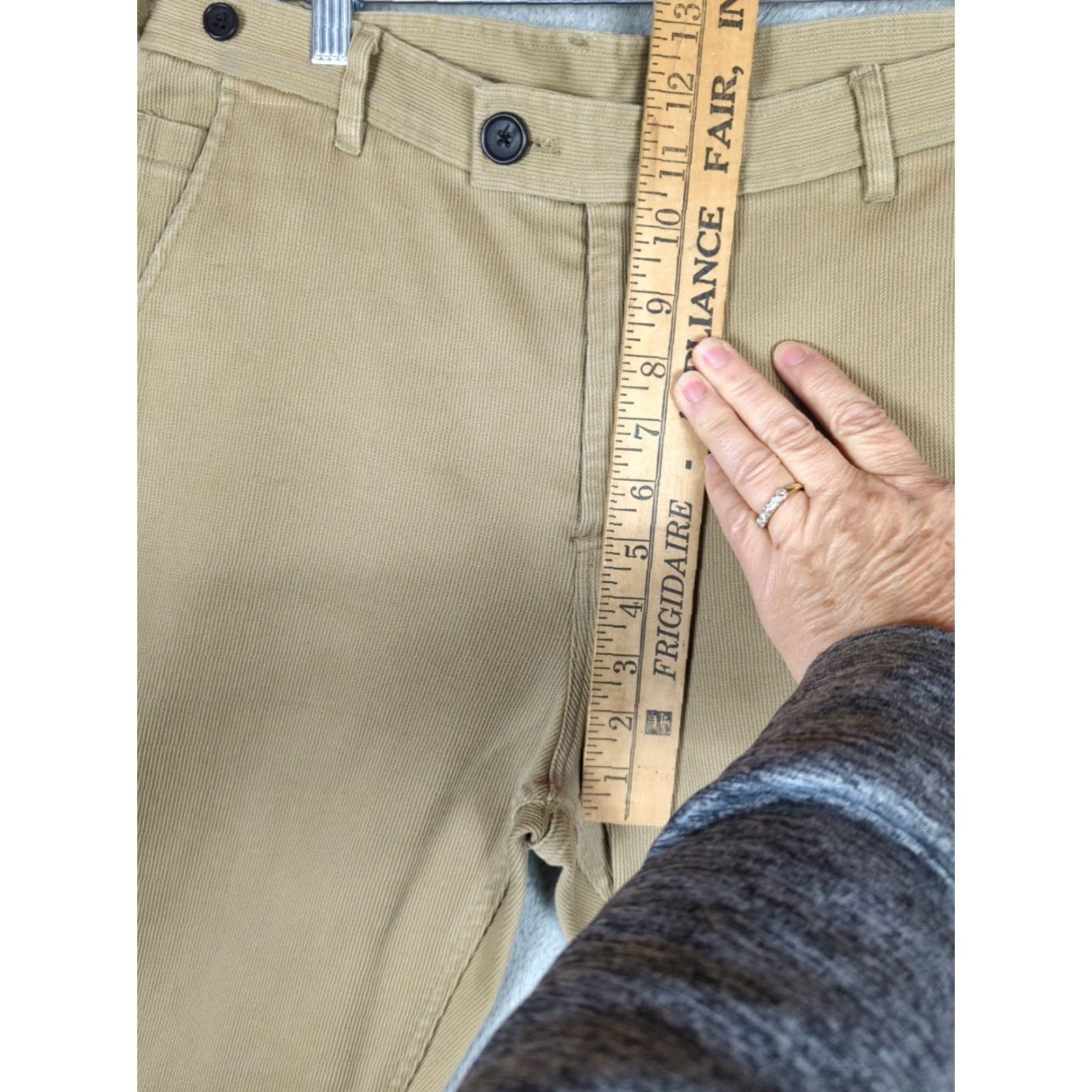 Corridor Corridor NYC Pants 34 Regular Khaki Sturdy Corded Cotton Twill Trousers Flat Front 5-Pocket Mens Regular Straight 34x33 Tan Size US 34 / EU 50 - 6 Thumbnail