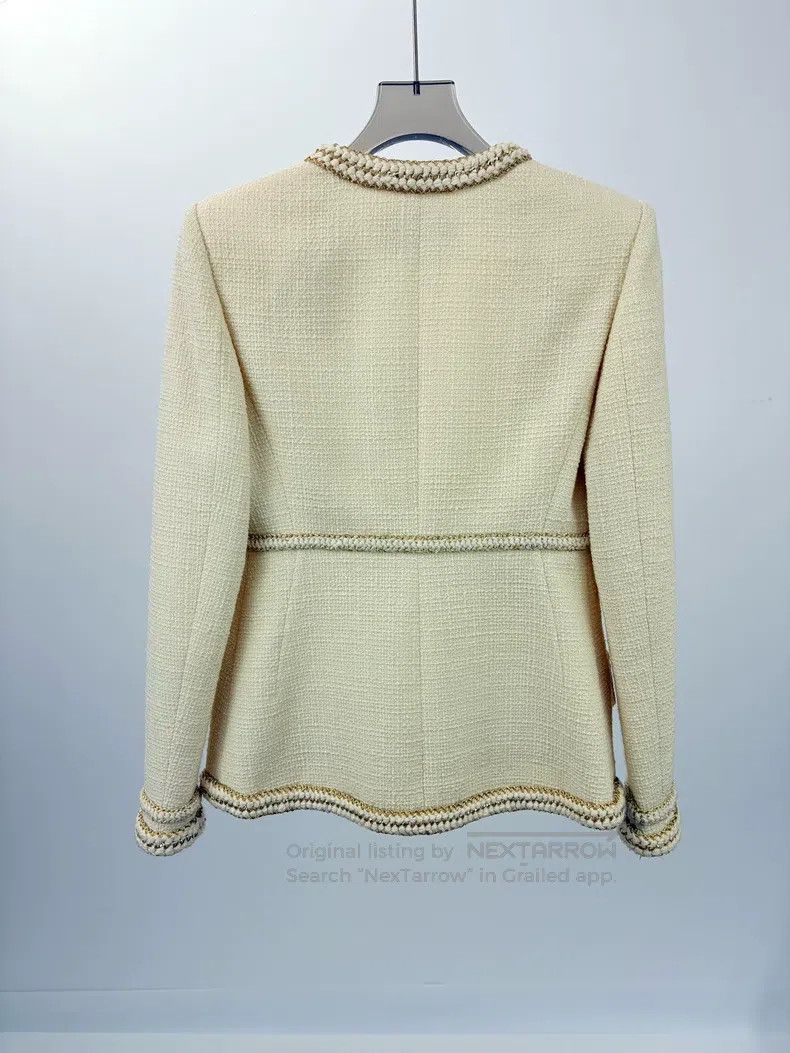 Chanel Chanel Metropolitan Series White Gold Knitted Coat Size XS / US 0-2 / IT 36-38 - 2 Thumbnail