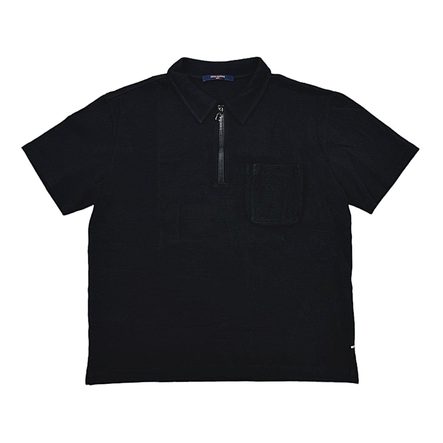 Louis Vuitton Zip Polo Monogram Pocket Short Sleeve Tee Shirt Black |  Grailed